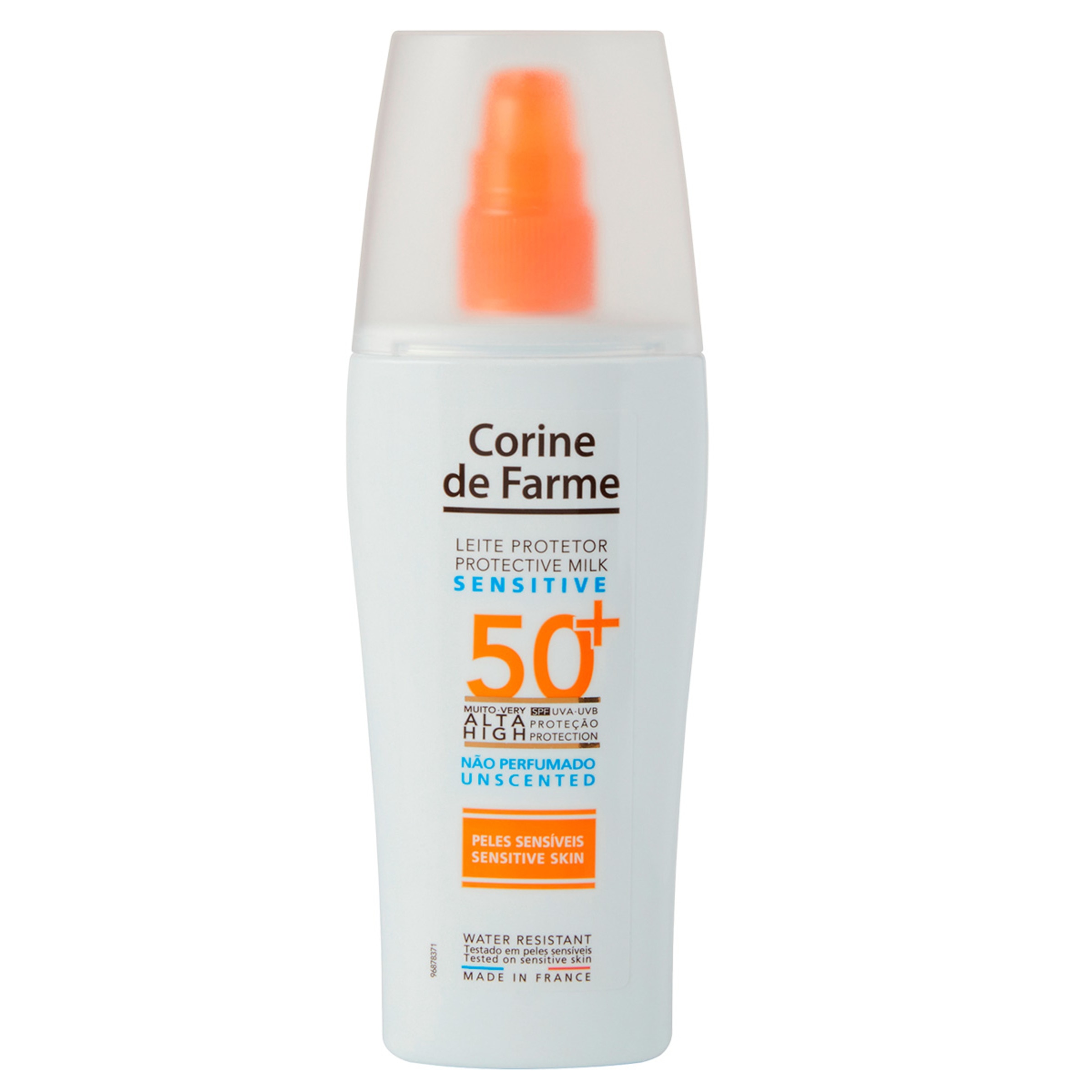 Leite Protector Solar Pele Sensivel SPF50+ embalagem 150 ml