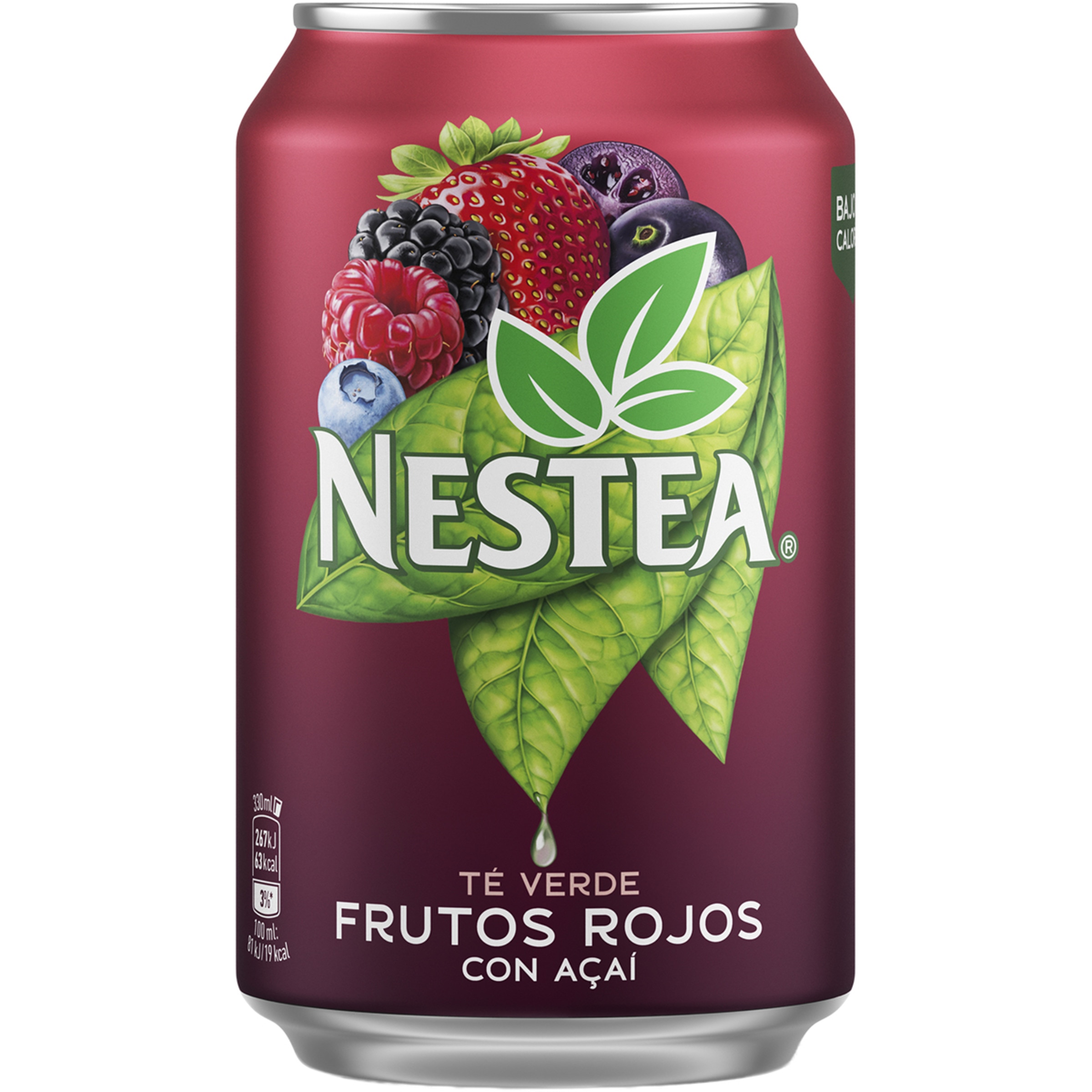 refresco de té verde con frutos rojos y açai lata 33 cl