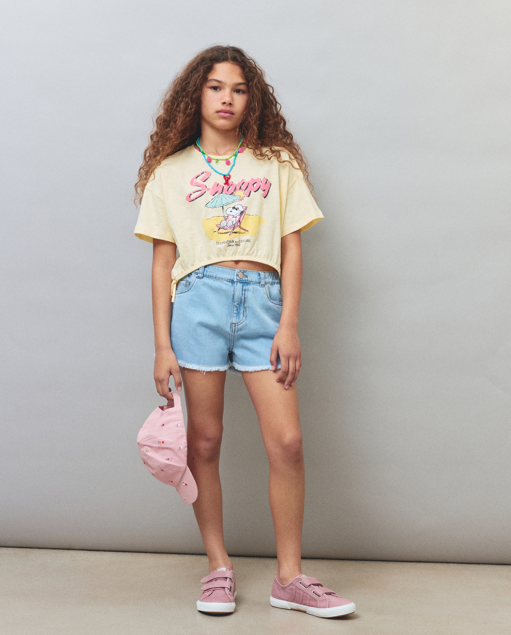 T-shirt com Estampado Snoopy e Manga Curta Amarelo-4