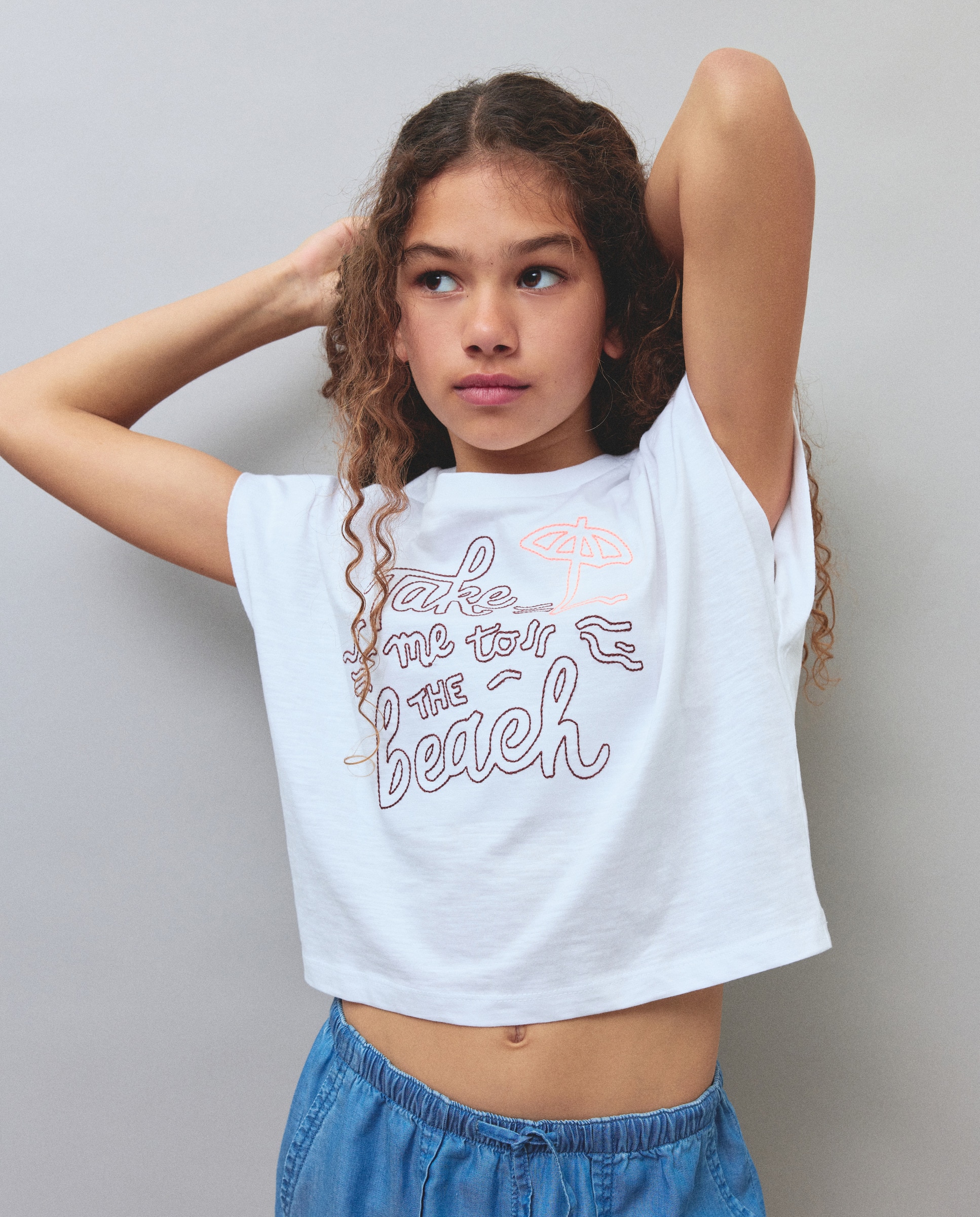 T-shirt sem Mangas e com Estampado Stitch Kids El Corte Inglés Branco-4
