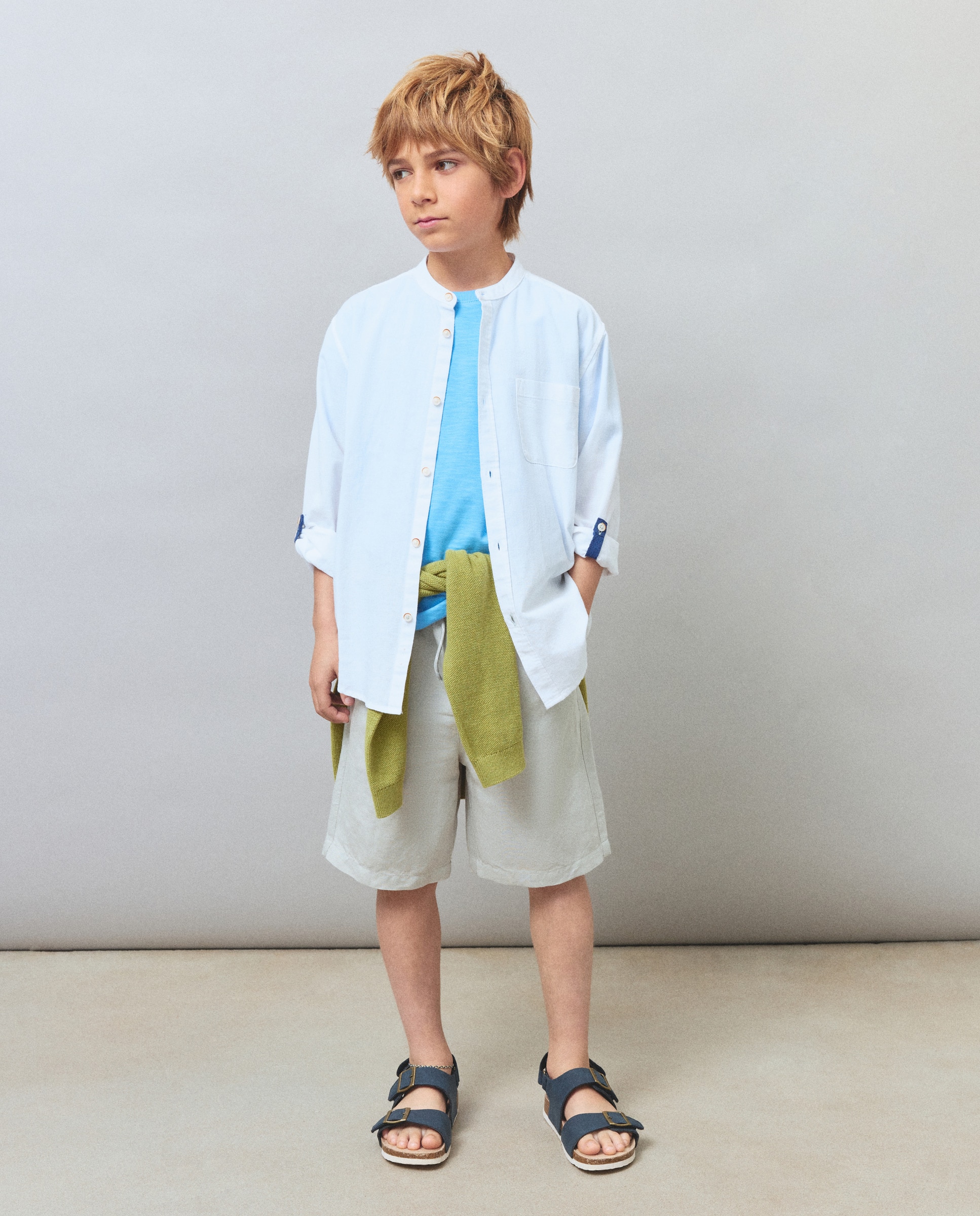 Bermudas de Linho Kids El Corte Inglés Verde-1