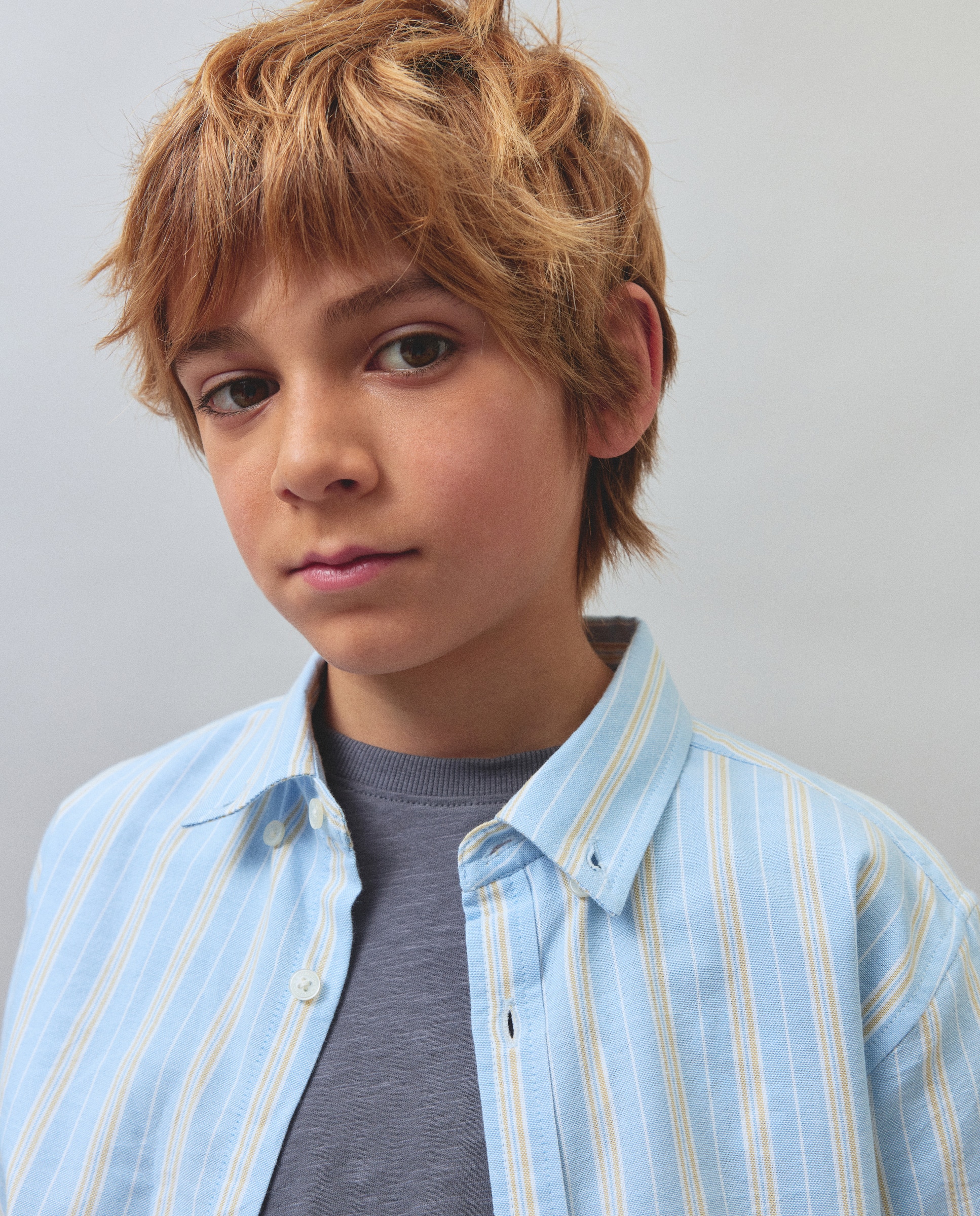 Camisa Oxford às Riscas com Manga Comprida Kids El Corte Inglés Verde-4