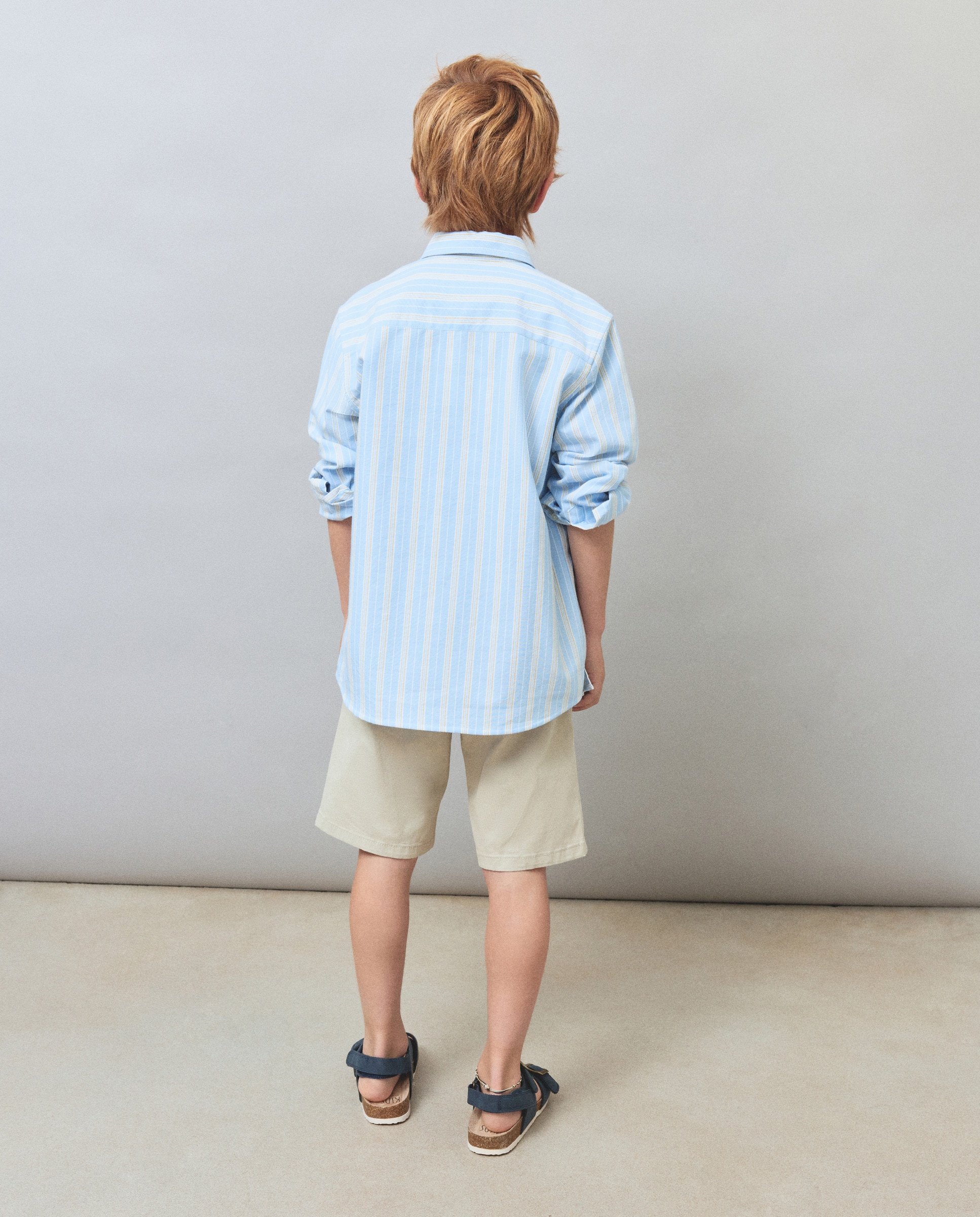 Camisa Oxford às Riscas com Manga Comprida Kids El Corte Inglés Verde-3