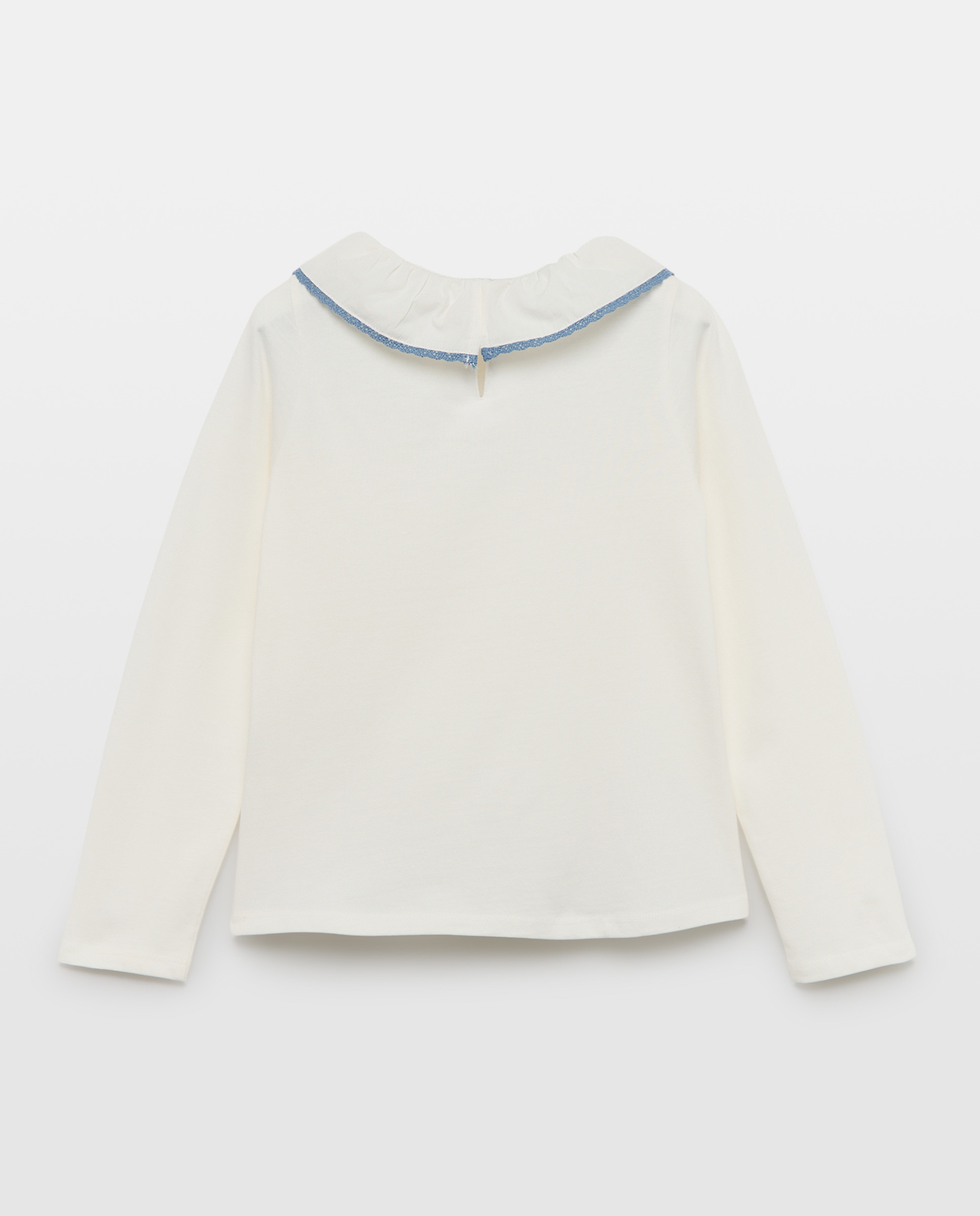 Camiseta niña cuello volante Blanco-2