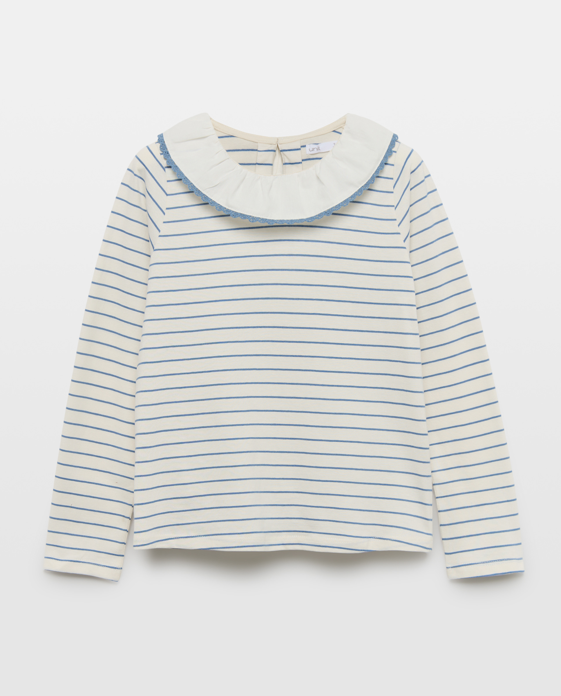 Camiseta niña cuello volante 400 Azul-1