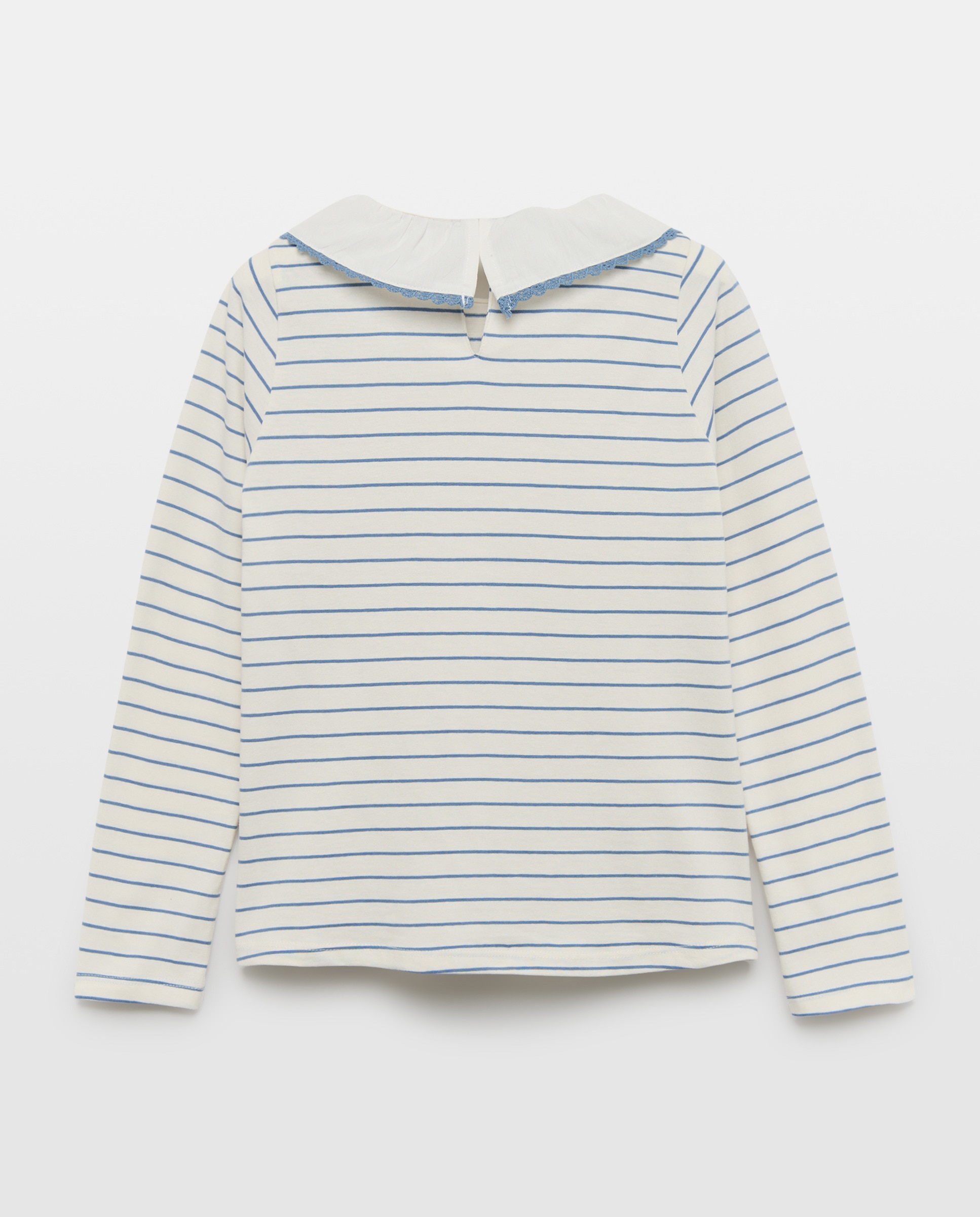 Camiseta niña cuello volante 400 Azul-2