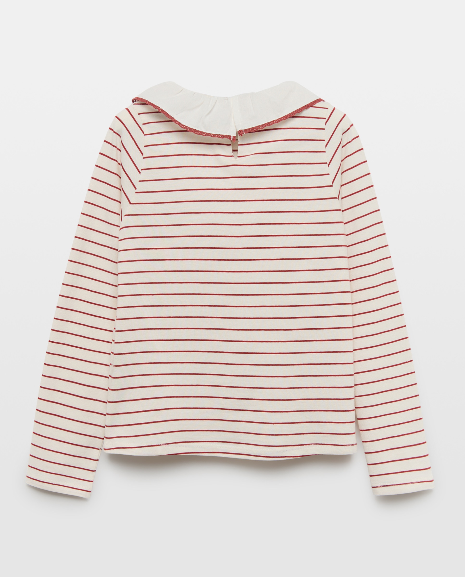 Camiseta niña cuello volante 291 Berenjena-2