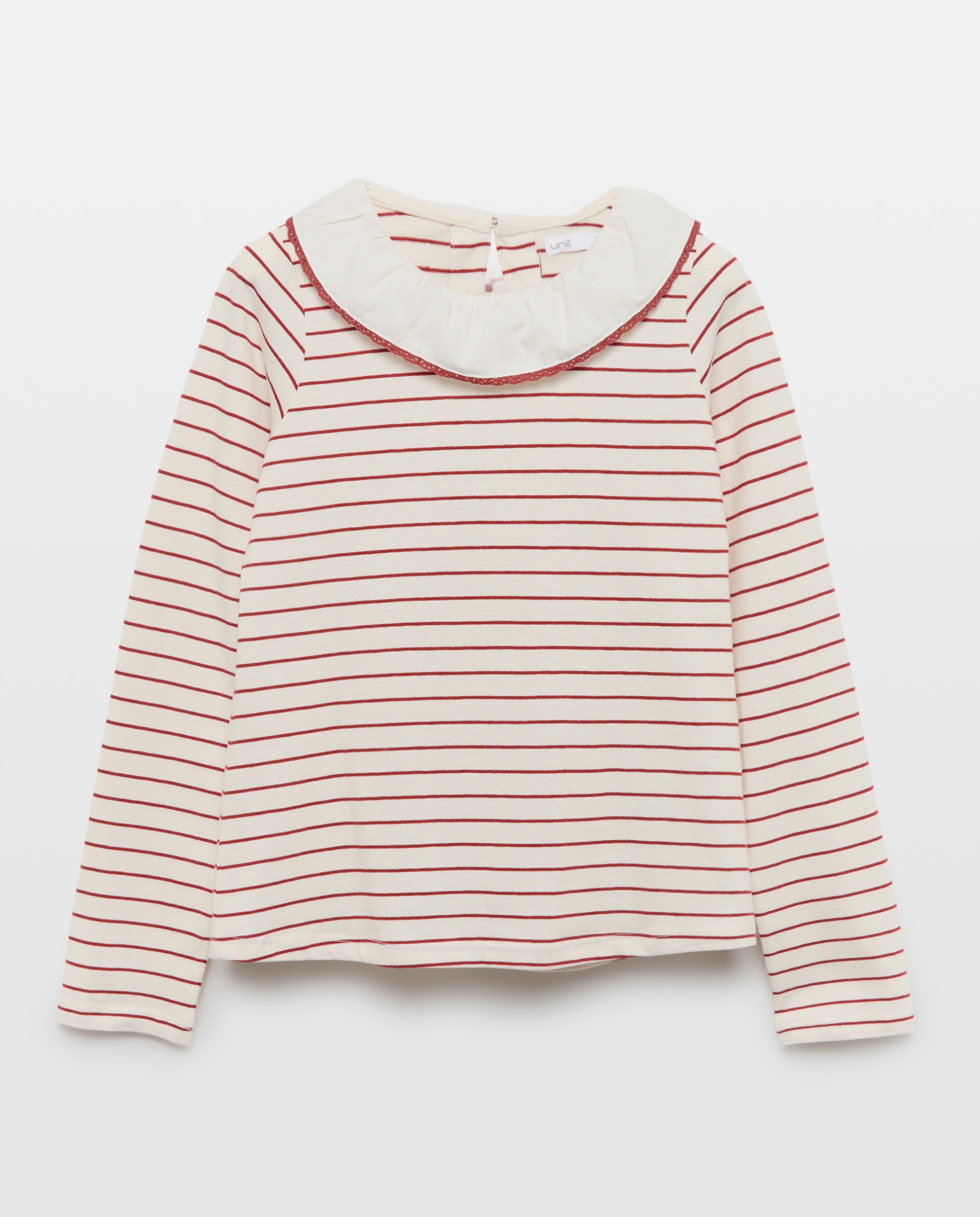 Camiseta niña cuello volante 291 Berenjena-1