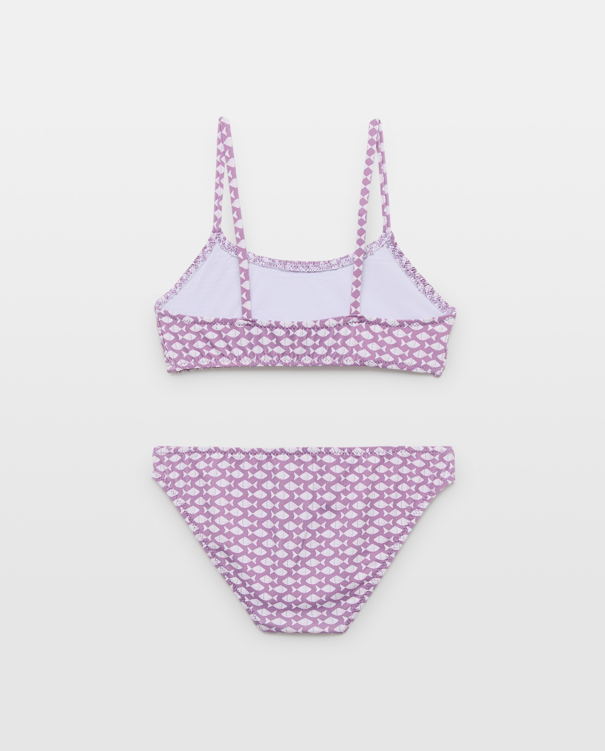 Bikini niña smock peces Morado-2