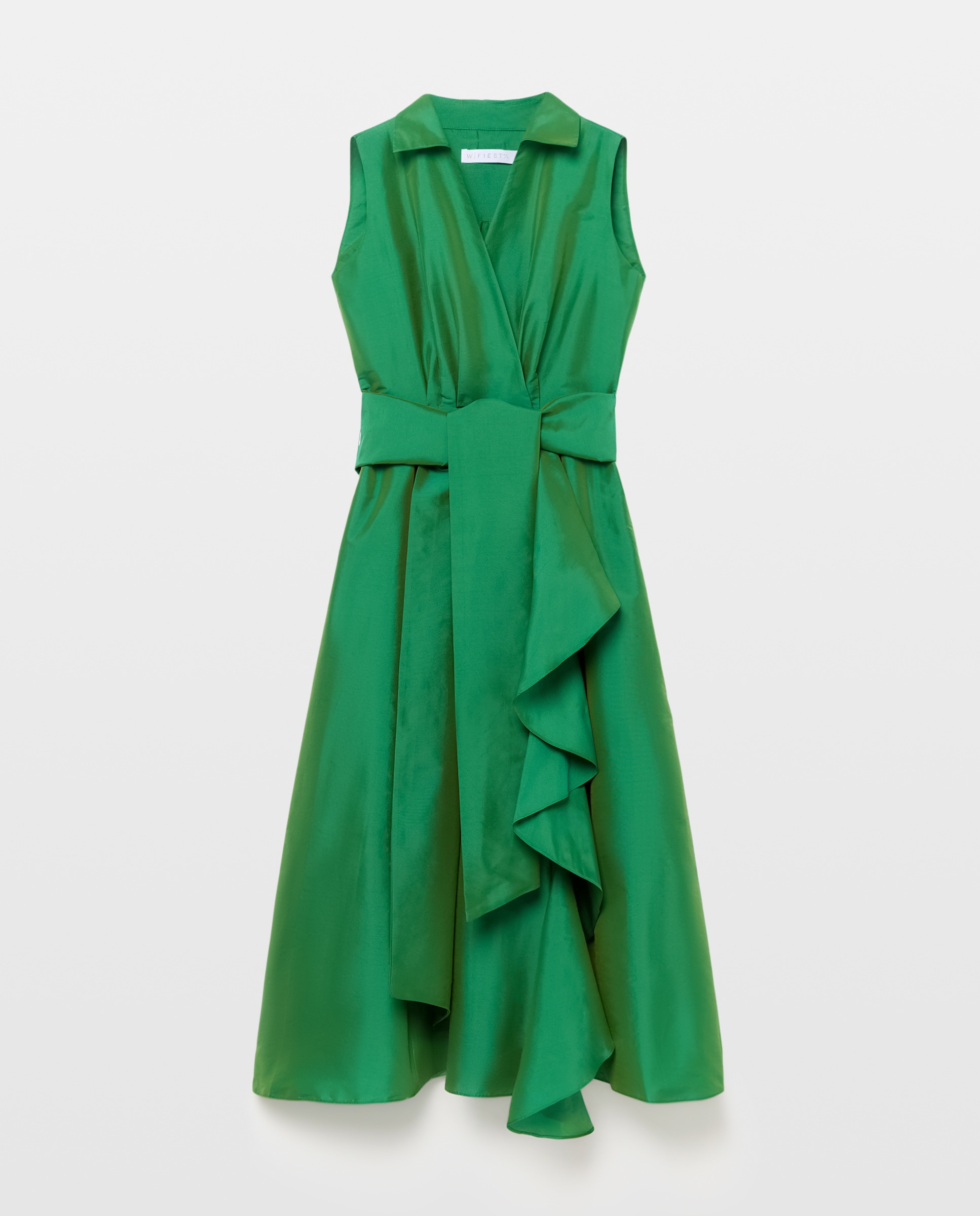 Vestido midi com volume 510 Verde Claro-5