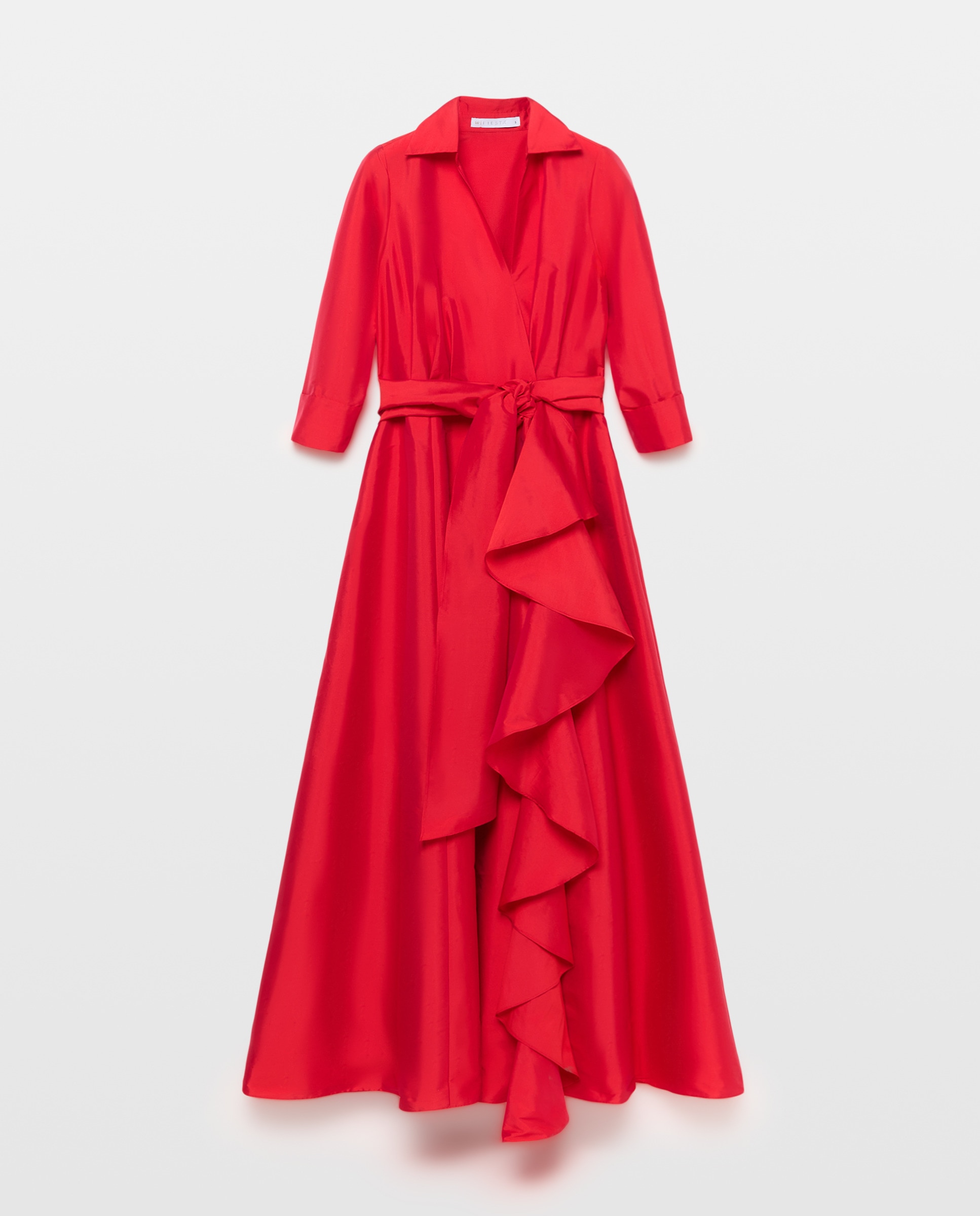 Vestido Comprido com Mangas 600 Vermelho-4