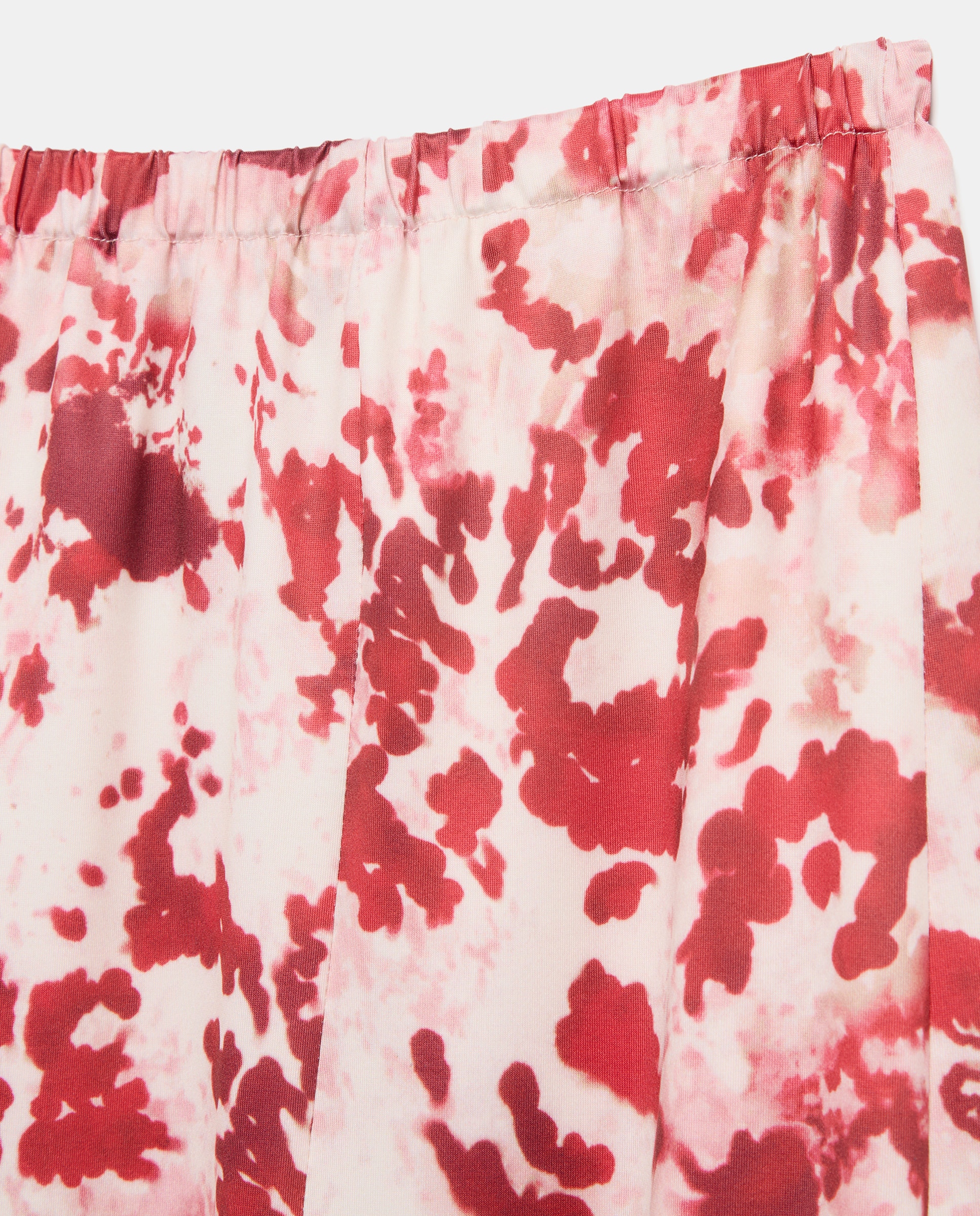 Saia Estampada com Cós Elástico Vermelho-5