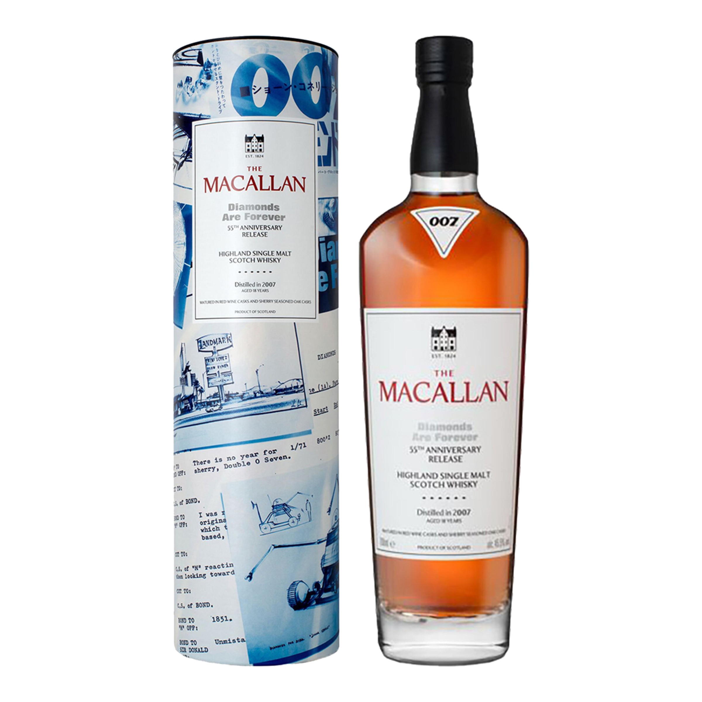 Imagen 0 de Estuche whisky escocés The Macallan Diamonds Are Forever Single malt by James Bond