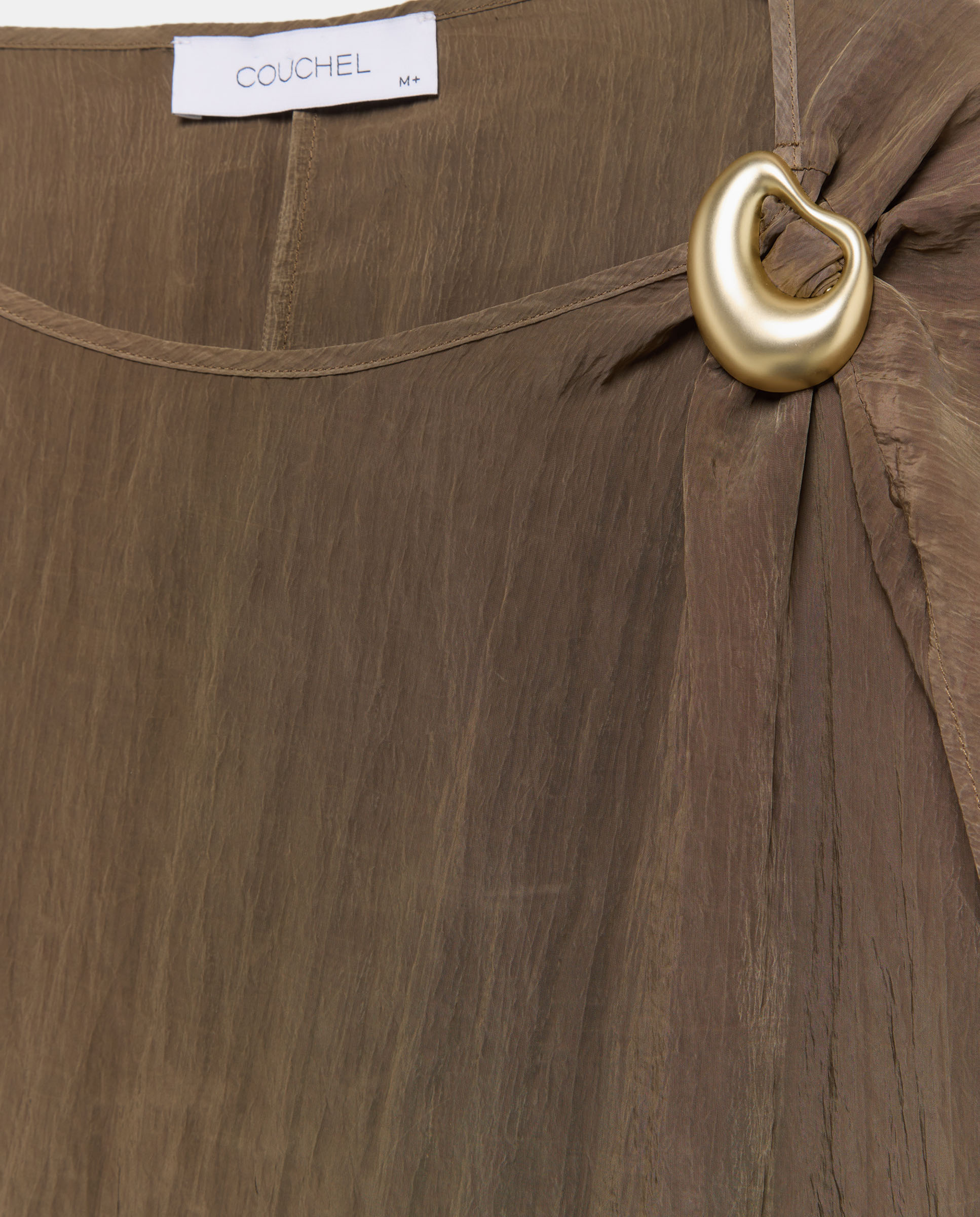 Blusa Lisa com Manga Curta 520 Caqui-2