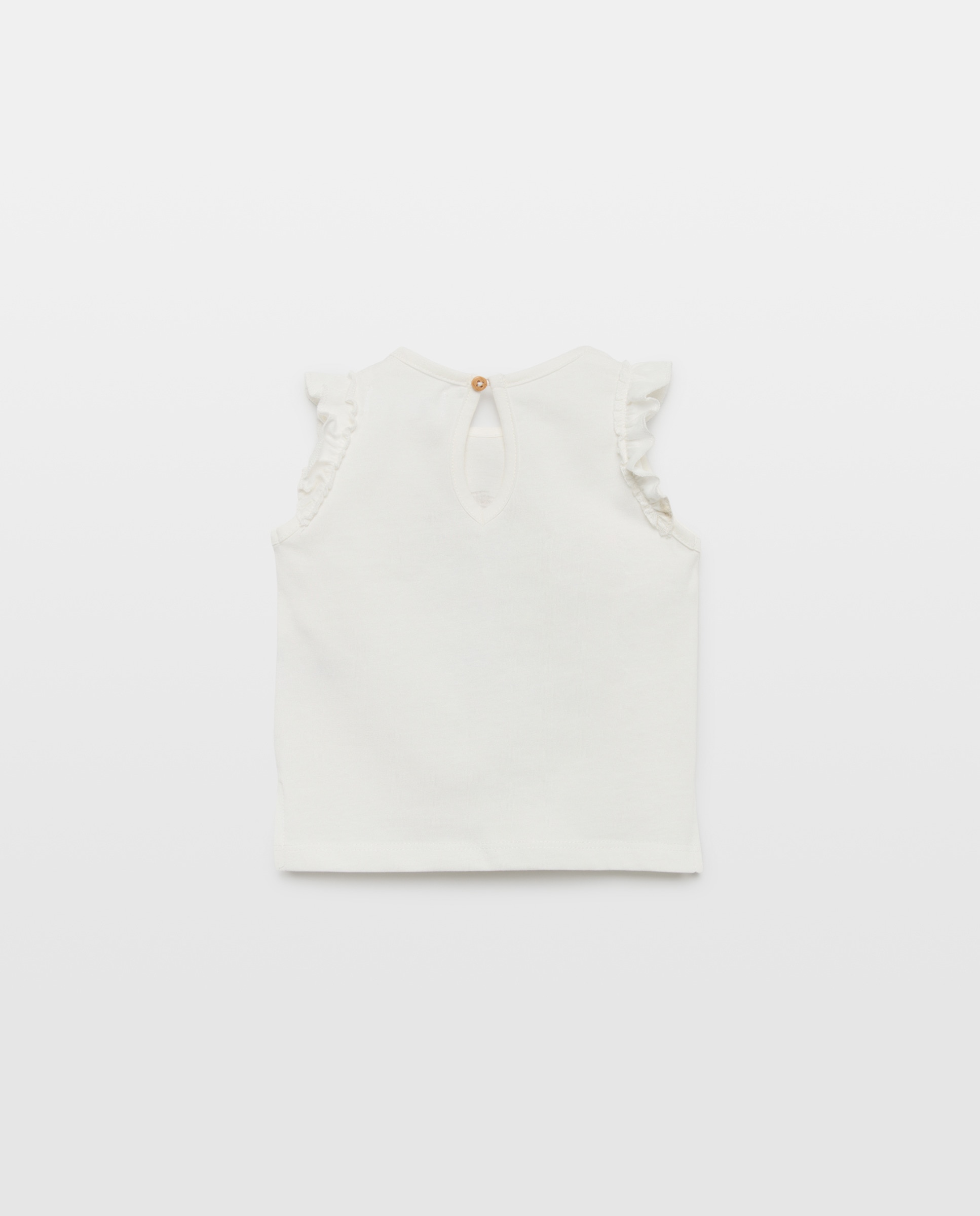 T-shirt de Alças de Bebé com Decote Redondo Baby El Corte Inglés Branco-2