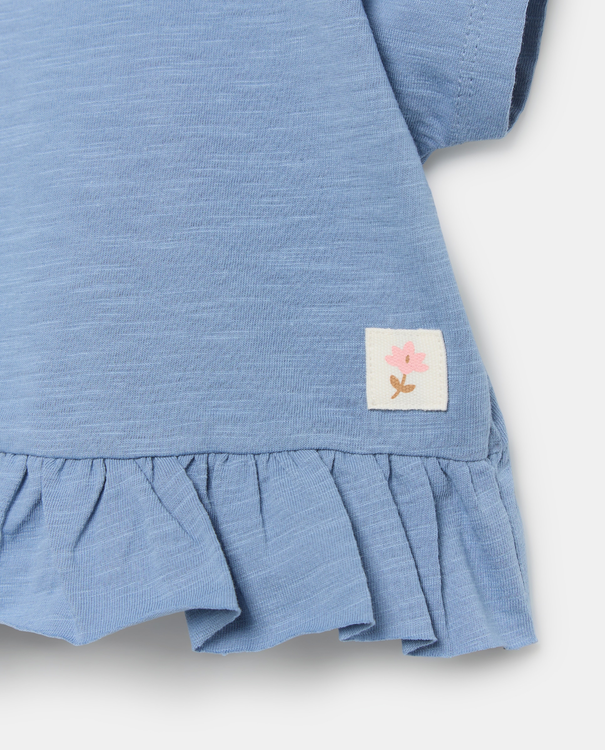 T-shirt de Manga Curta de Bebé com Folho na Gola Baby El Corte Inglés 400 Azul-3