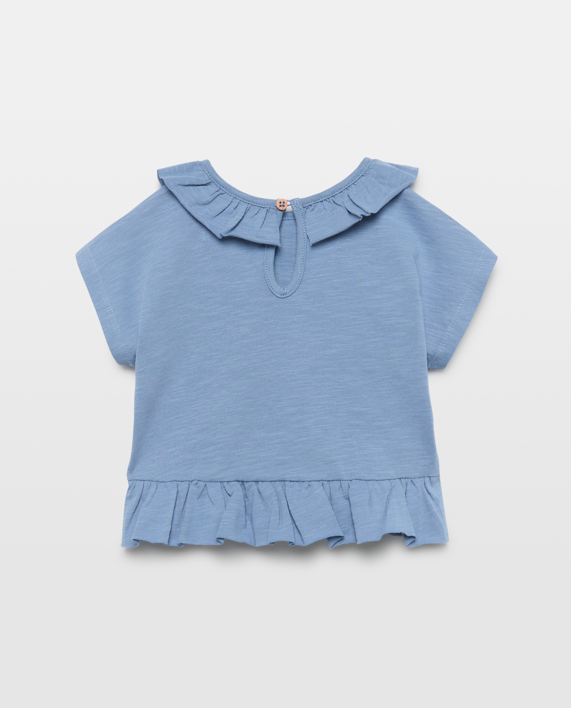 T-shirt de Manga Curta de Bebé com Folho na Gola Baby El Corte Inglés 400 Azul-2