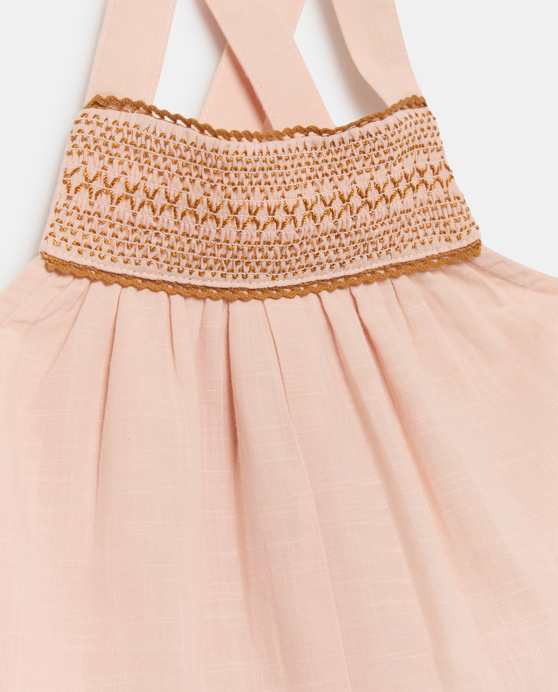 Babygrow de Bebé sem Mangas e com Bordado Baby El Corte Inglés Rosa-claro-3