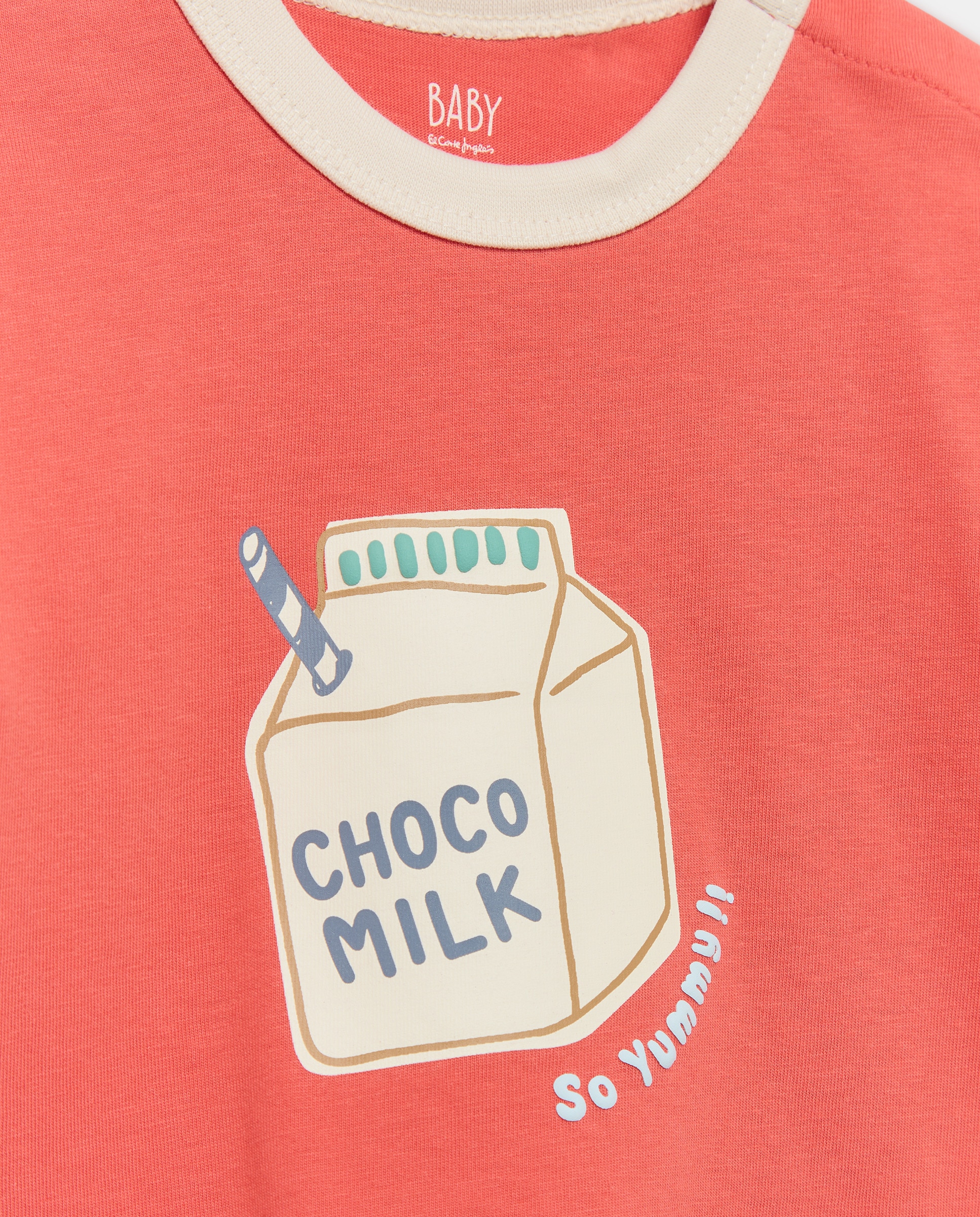 T-shirt de Bebé com Manga Curta e Estampado Posicional 600 Vermelho-3