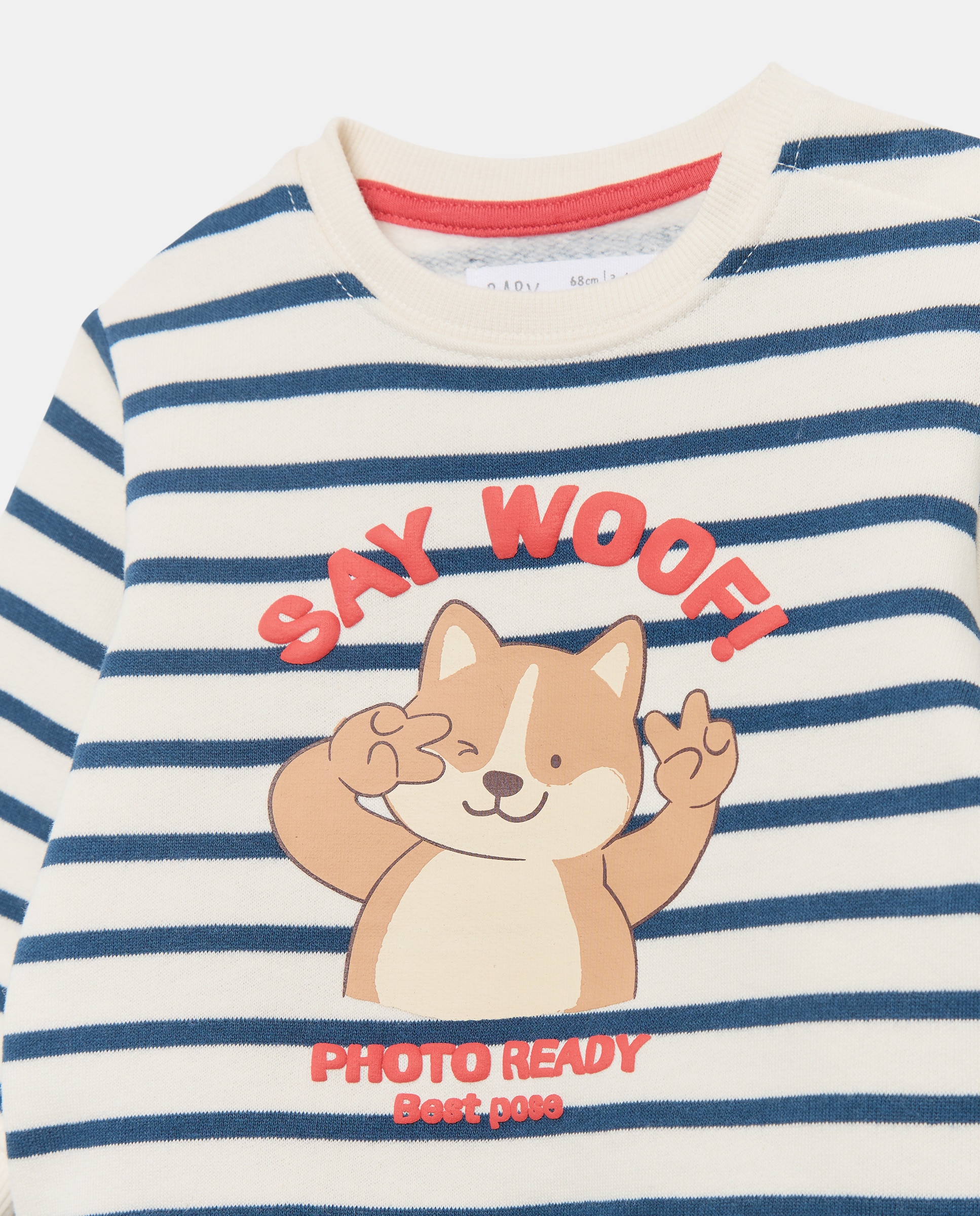 Conjunto Comprido de 2 Peças de Bebé com Sweatshirt Fechada e Calças de Felpa Baby El Corte Inglés Azul-4