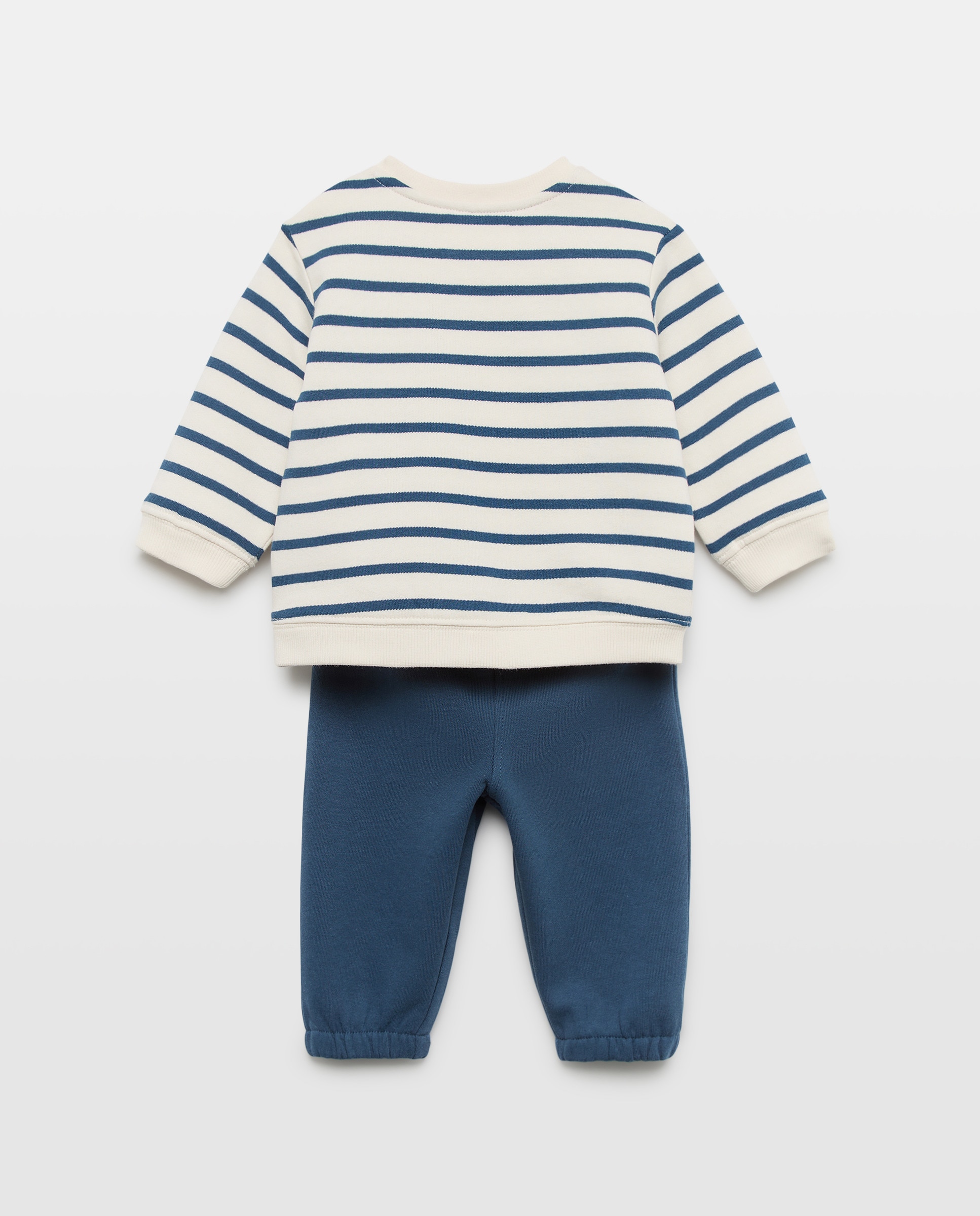 Conjunto Comprido de 2 Peças de Bebé com Sweatshirt Fechada e Calças de Felpa Baby El Corte Inglés Azul-2