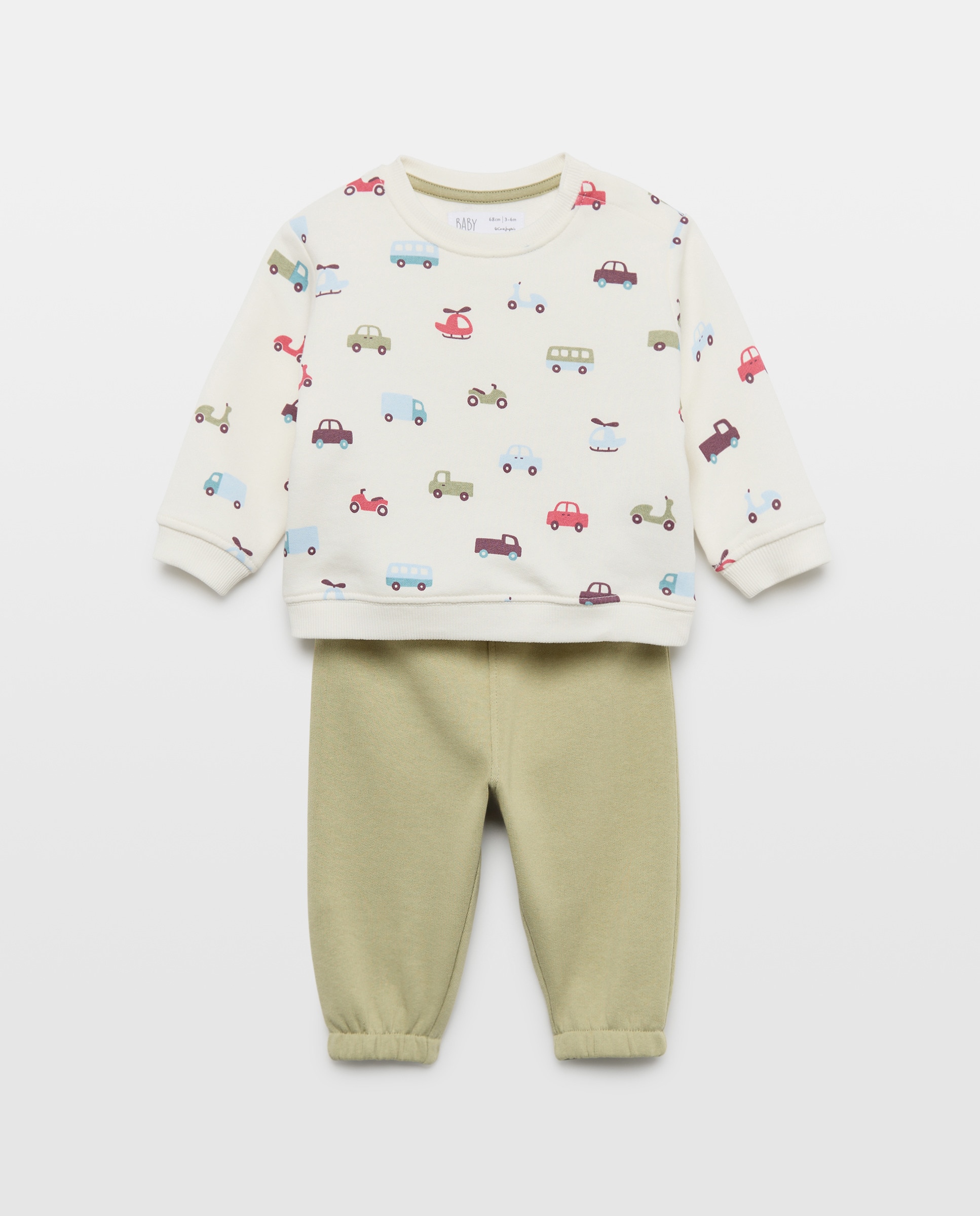 Imagem 0 de Conjunto Comprido de 2 Peças de Bebé com Sweatshirt Fechada e Calças de Felpa