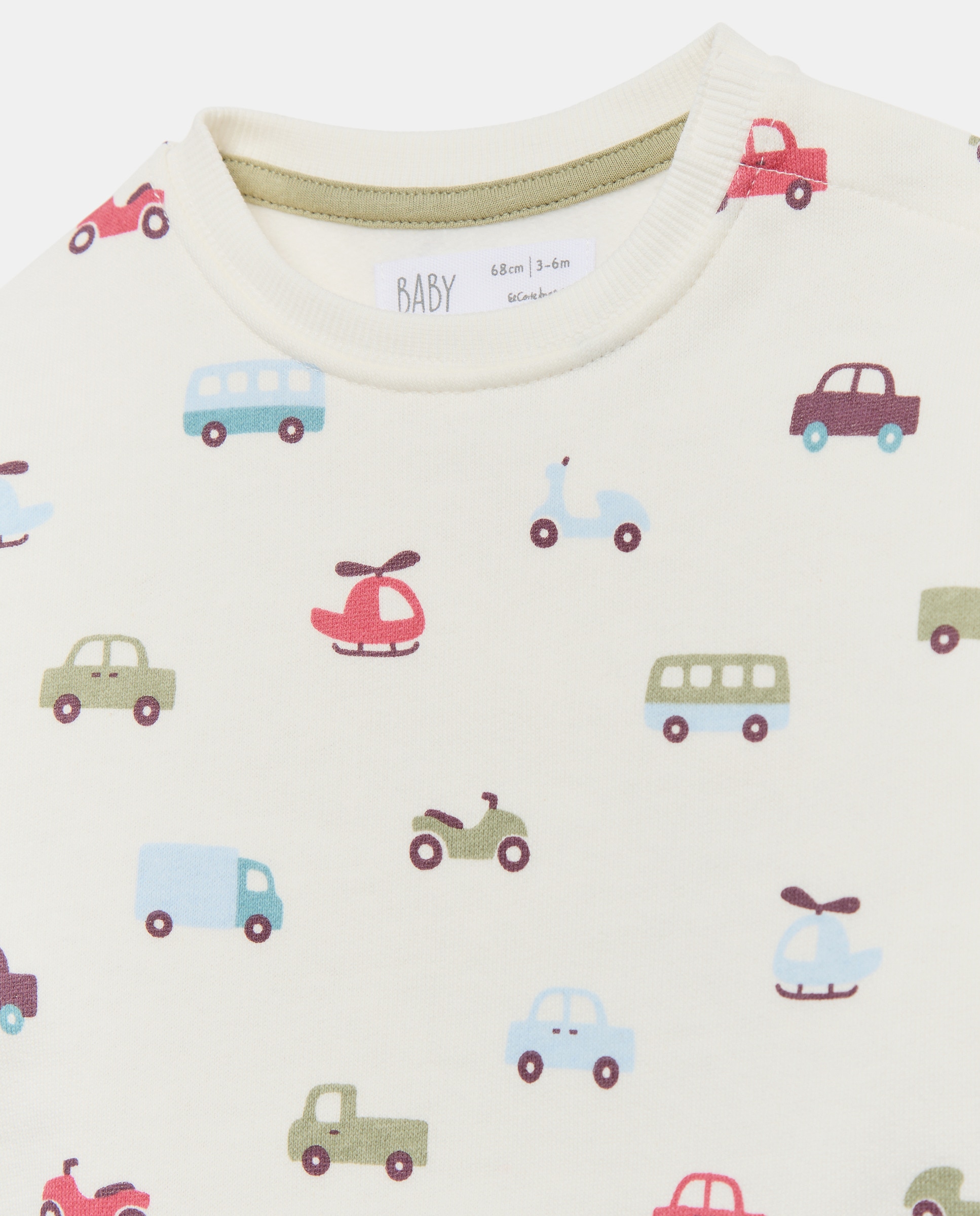 Conjunto Comprido de 2 Peças de Bebé com Sweatshirt Fechada e Calças de Felpa Baby El Corte Inglés 120 Cru-4