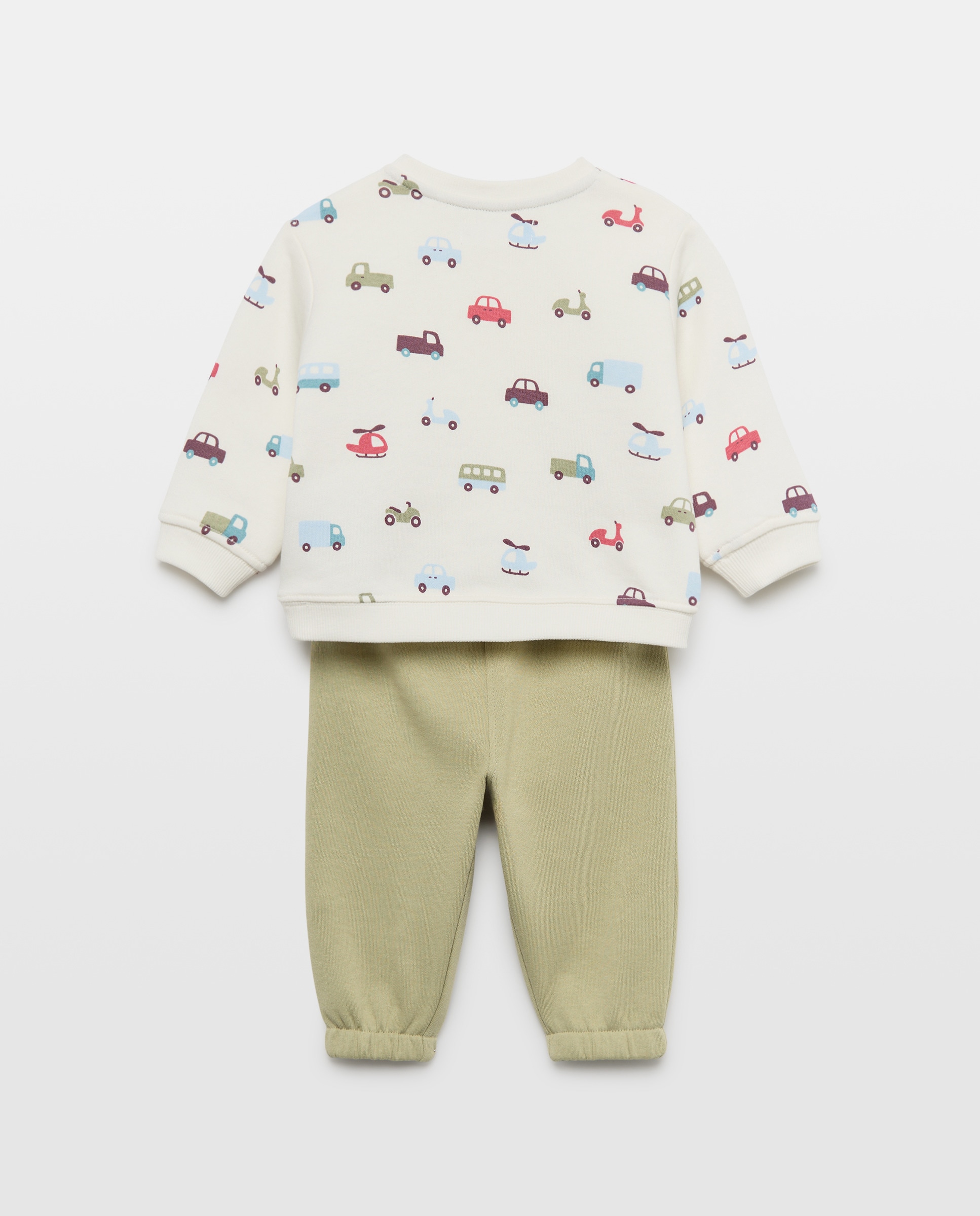 Conjunto Comprido de 2 Peças de Bebé com Sweatshirt Fechada e Calças de Felpa Baby El Corte Inglés 120 Cru-2