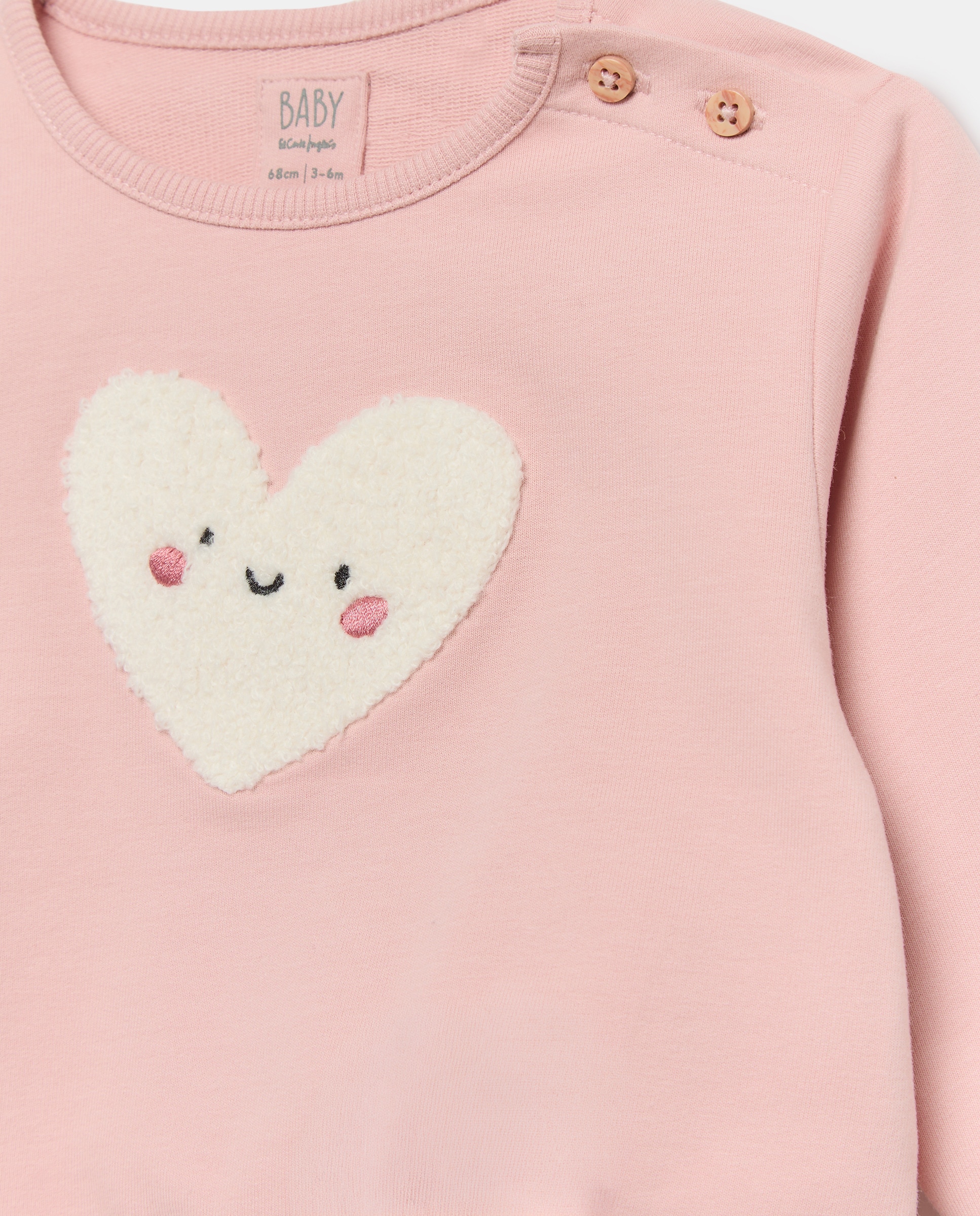 Sweatshirt de Bebé com Gola Redonda e Fantasia 3D Baby El Corte Inglés 200 Rosa-3