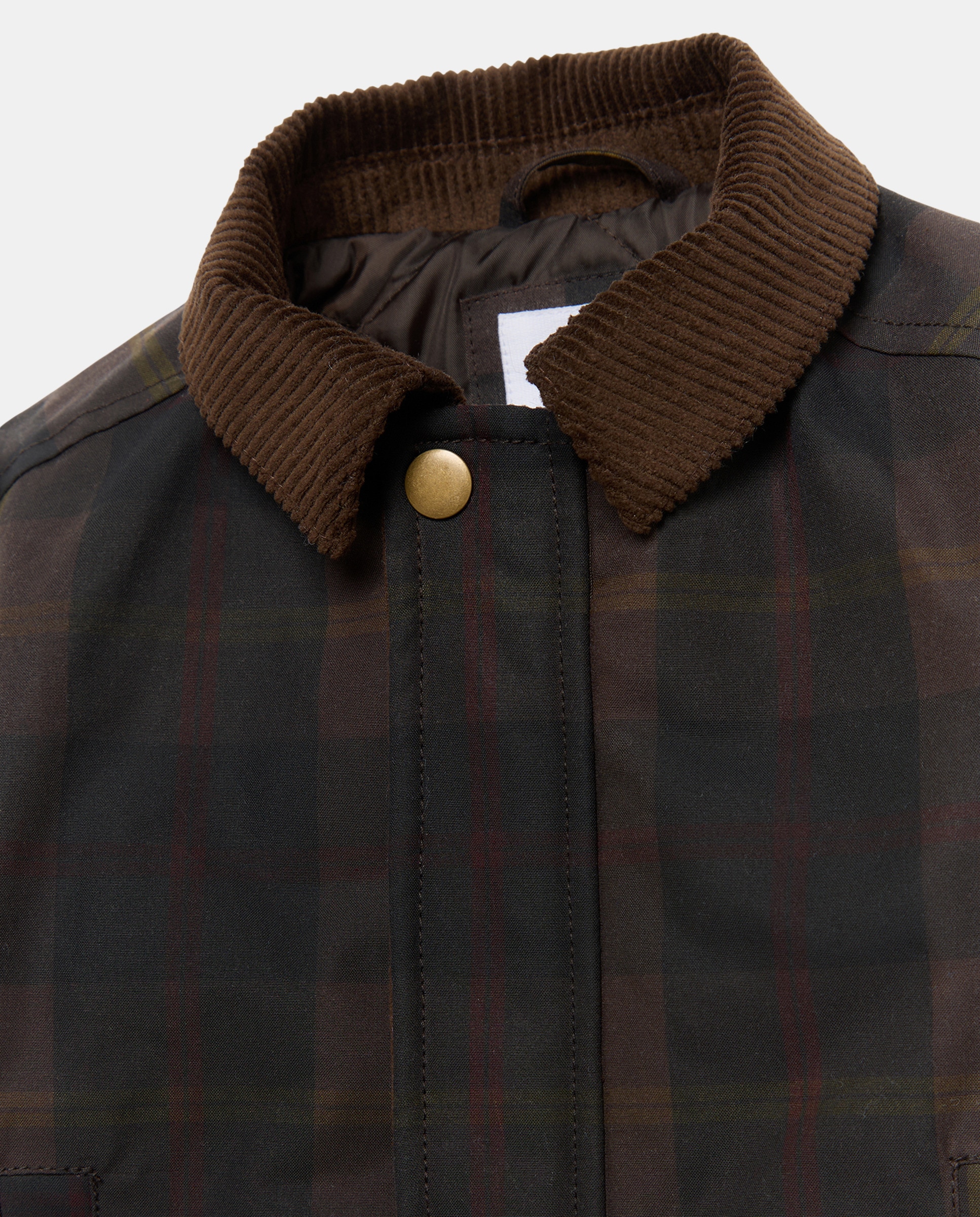 Parka de bebé cuadros con cuello de pana Marrón-3