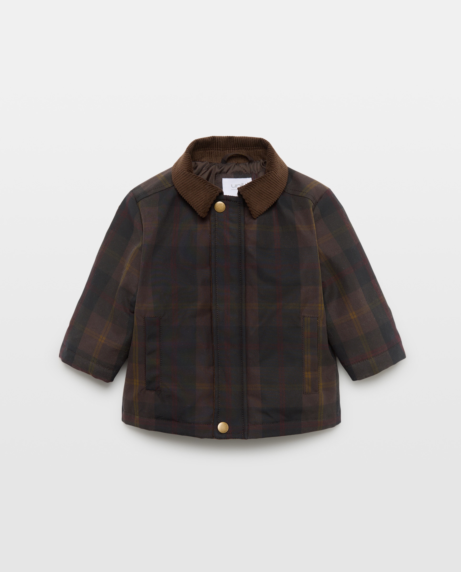 Imagen 0 de Parka de bebé cuadros con cuello de pana