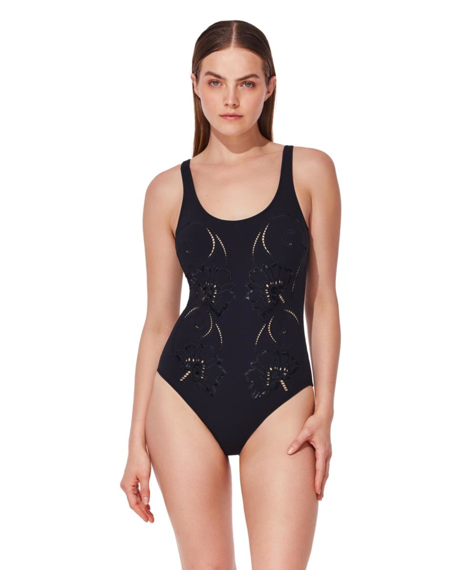 Imagem 0 de Fato de Banho com Decote Quadrado e Alças Geométricas em Tecidos com Decote em V Profundo nas Costas