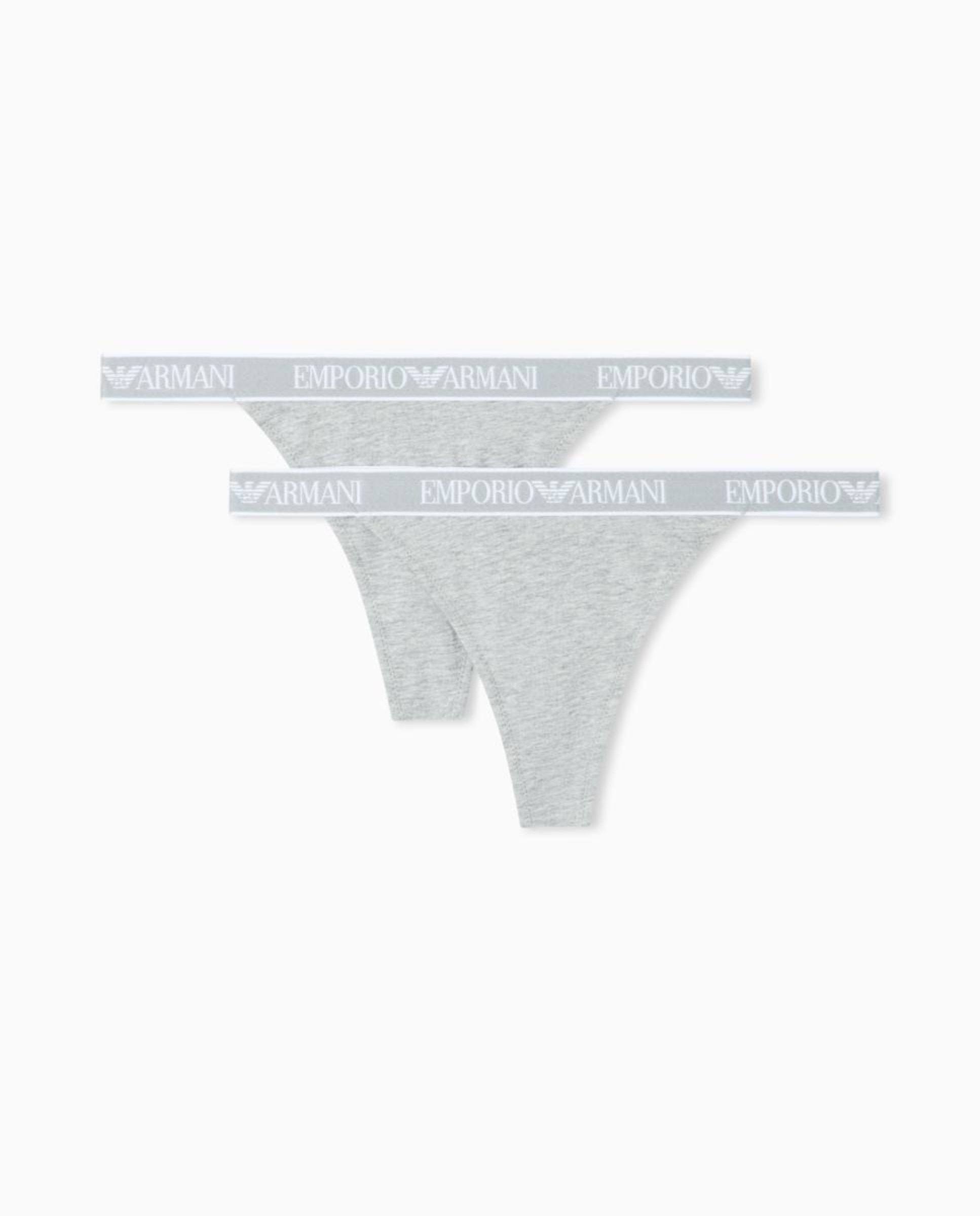 Pack de Duas Tangas de Algodão "Iconic Logoband" Cinzento-3