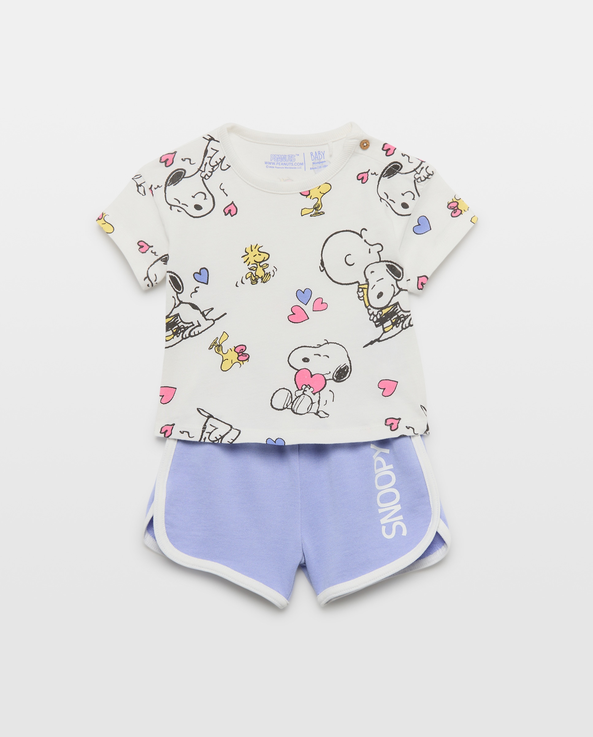 Imagem 0 de Conjunto de Duas Peças Curtas de Bebé Snoopy