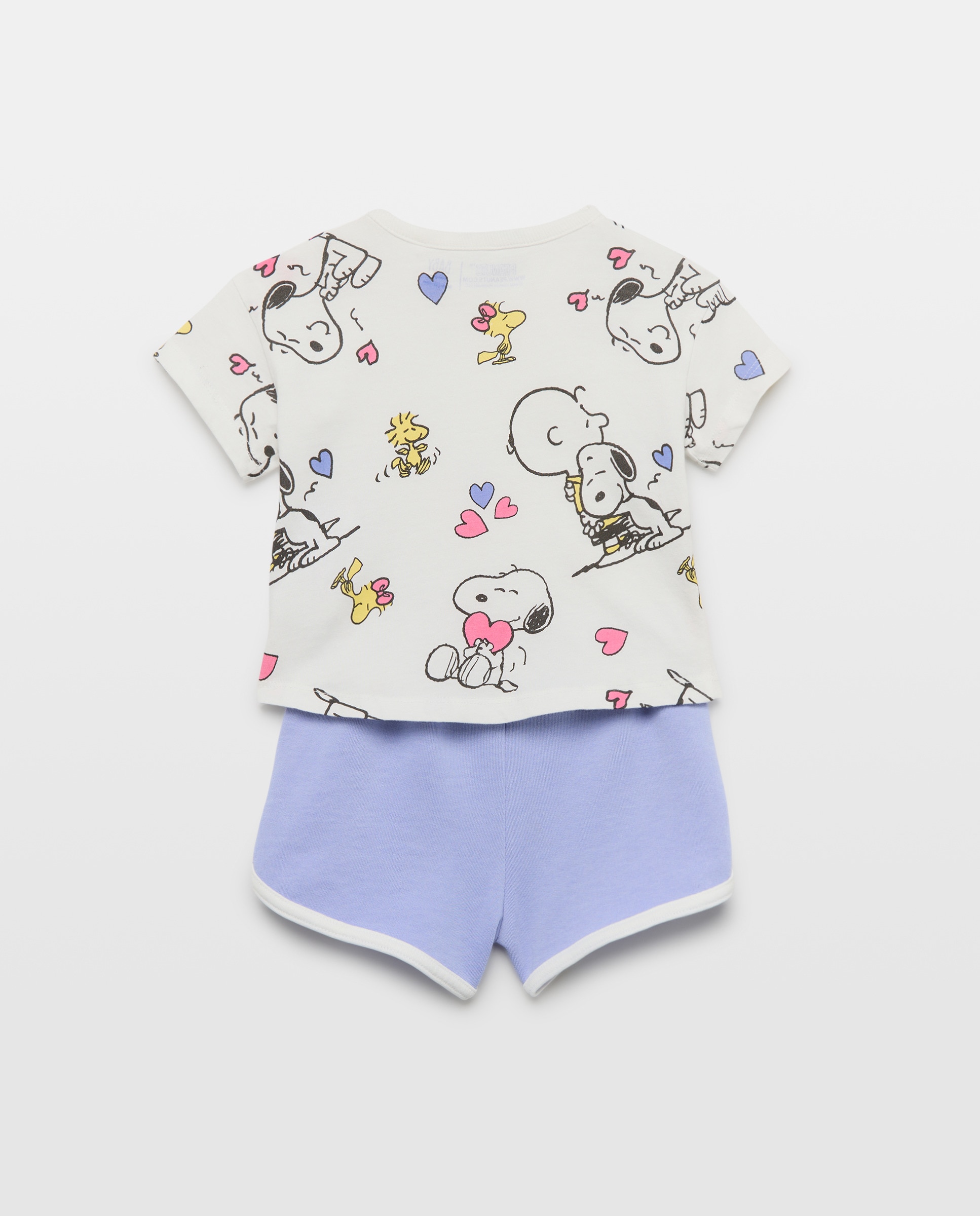 Conjunto de Duas Peças Curtas de Bebé Snoopy Baby El Corte Inglés Rosa-2