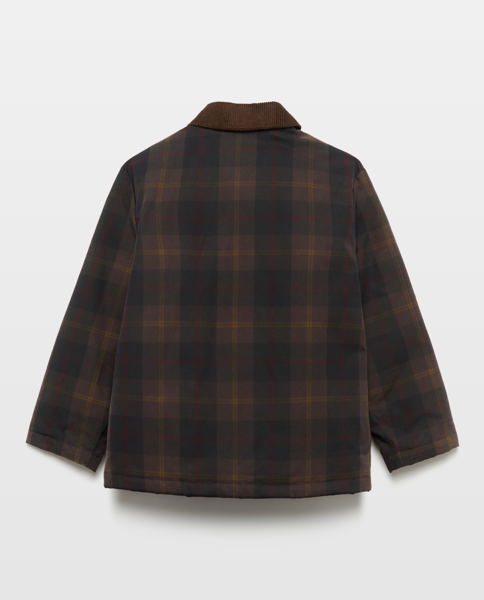Parka de niño cuadros con cuello de pana Marrón-2