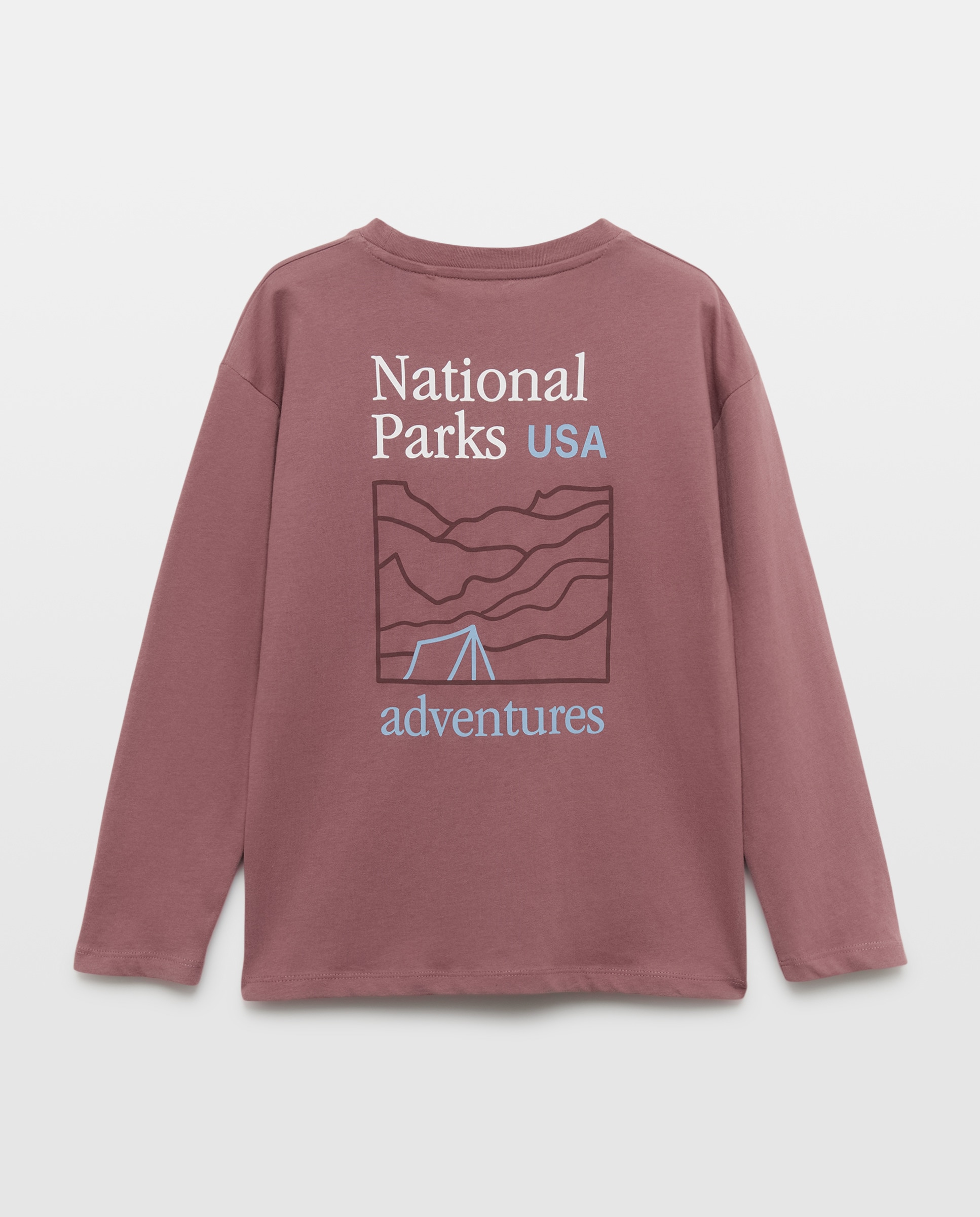 Camiseta de niño estampada manga larga Morado-2