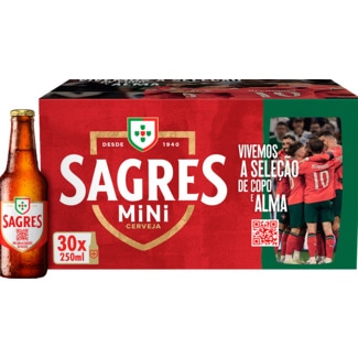Cerveja Pack 30 unidades garrafa 25 cl - Sagres