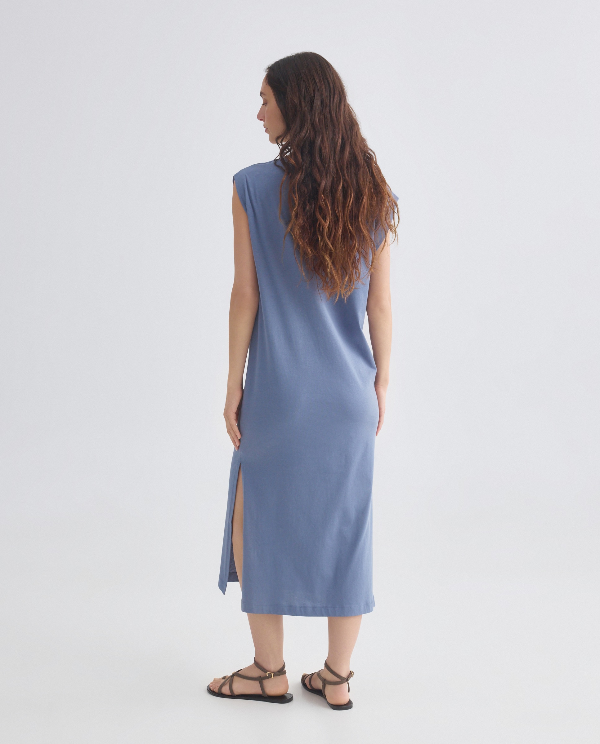Vestido de punto largo 430 Azul oscuro-3