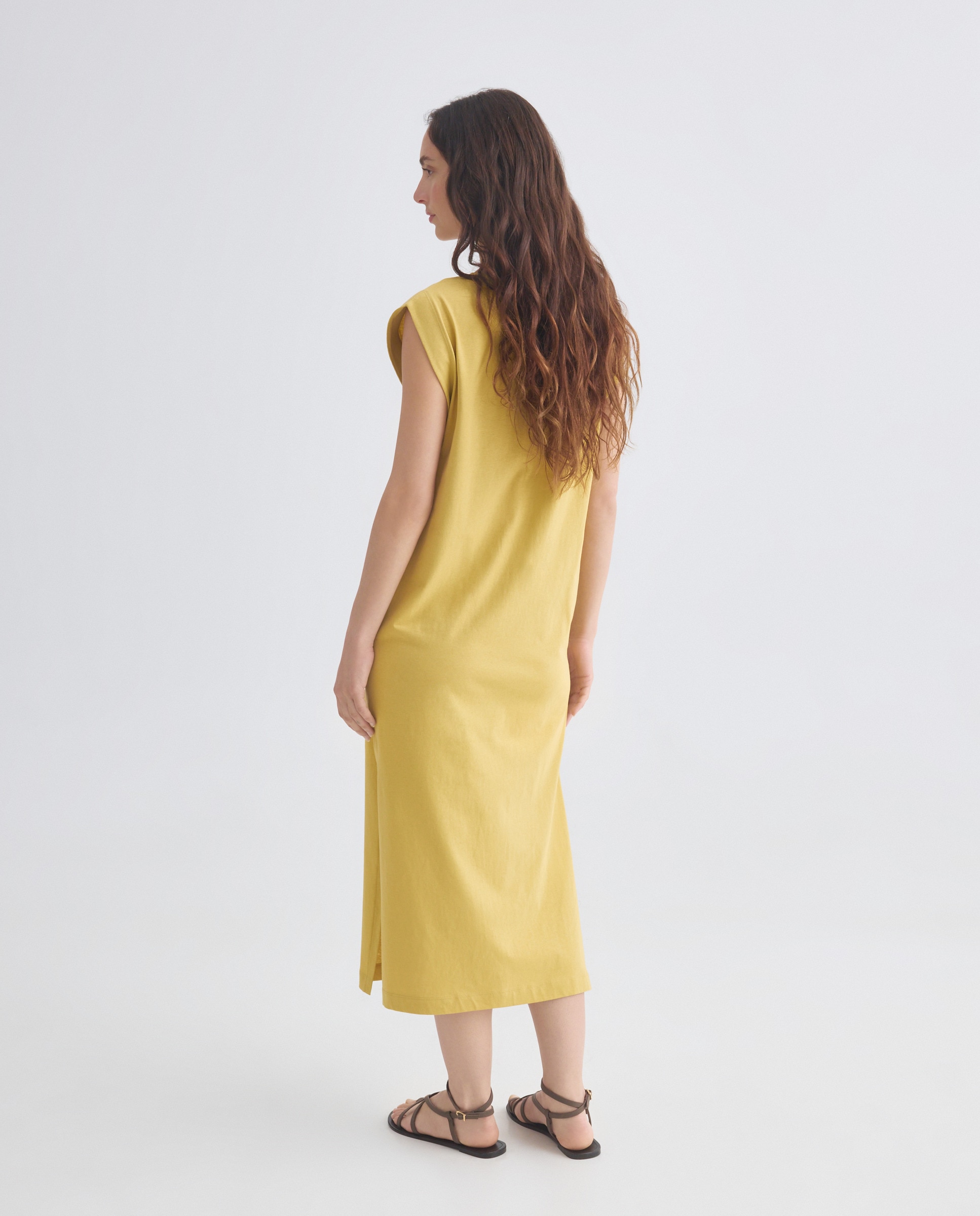 Vestido de punto largo Pistacho-3