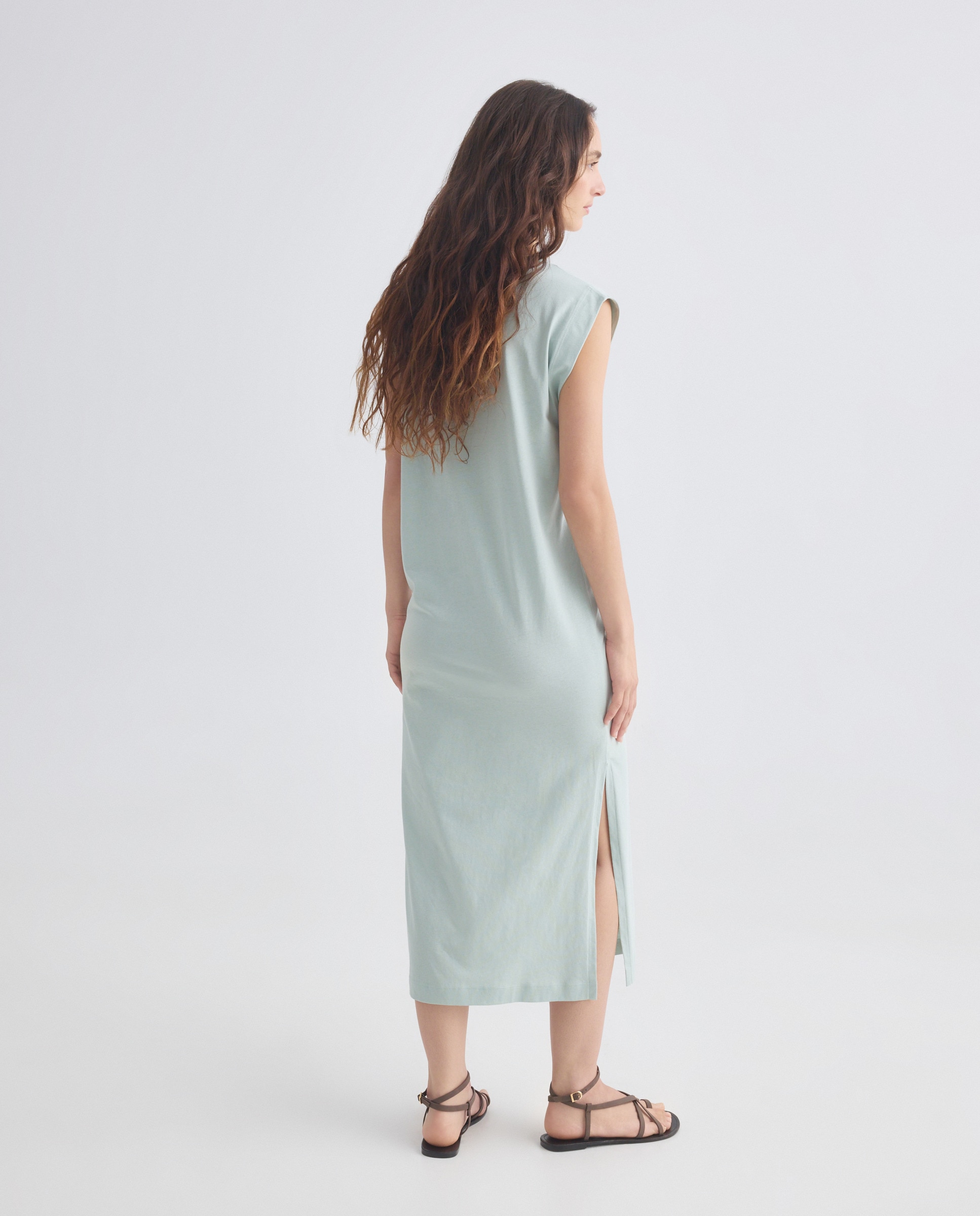 Vestido de punto largo 450 Turquesa-3