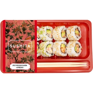Spicy Mexican Salmón sushi mix spicy mexican y salmón con manzana bandeja 8 piezas - Sushita