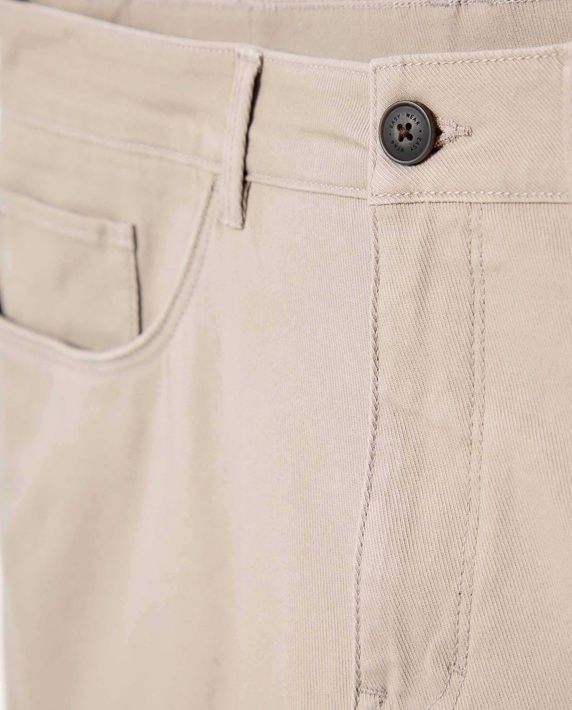 Calças Stretch Slim com Cinco Bolsos Vison Claro-2