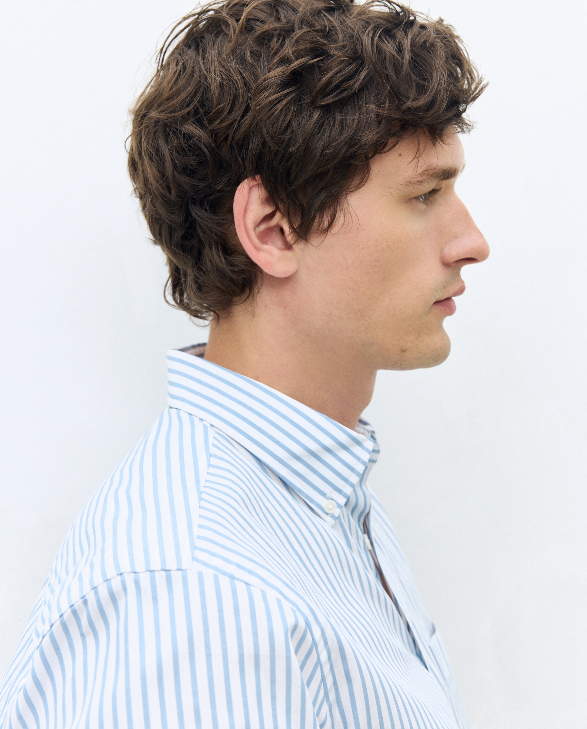 Camisa de Popelina com Padrão Clássico Azul-3