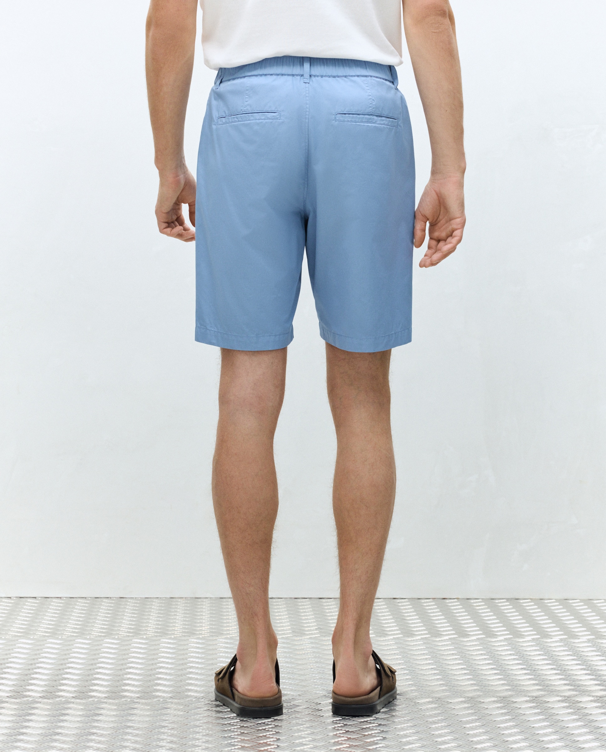 Bermudas Desportivas com Cintura com Elásticos Regular Azul-3