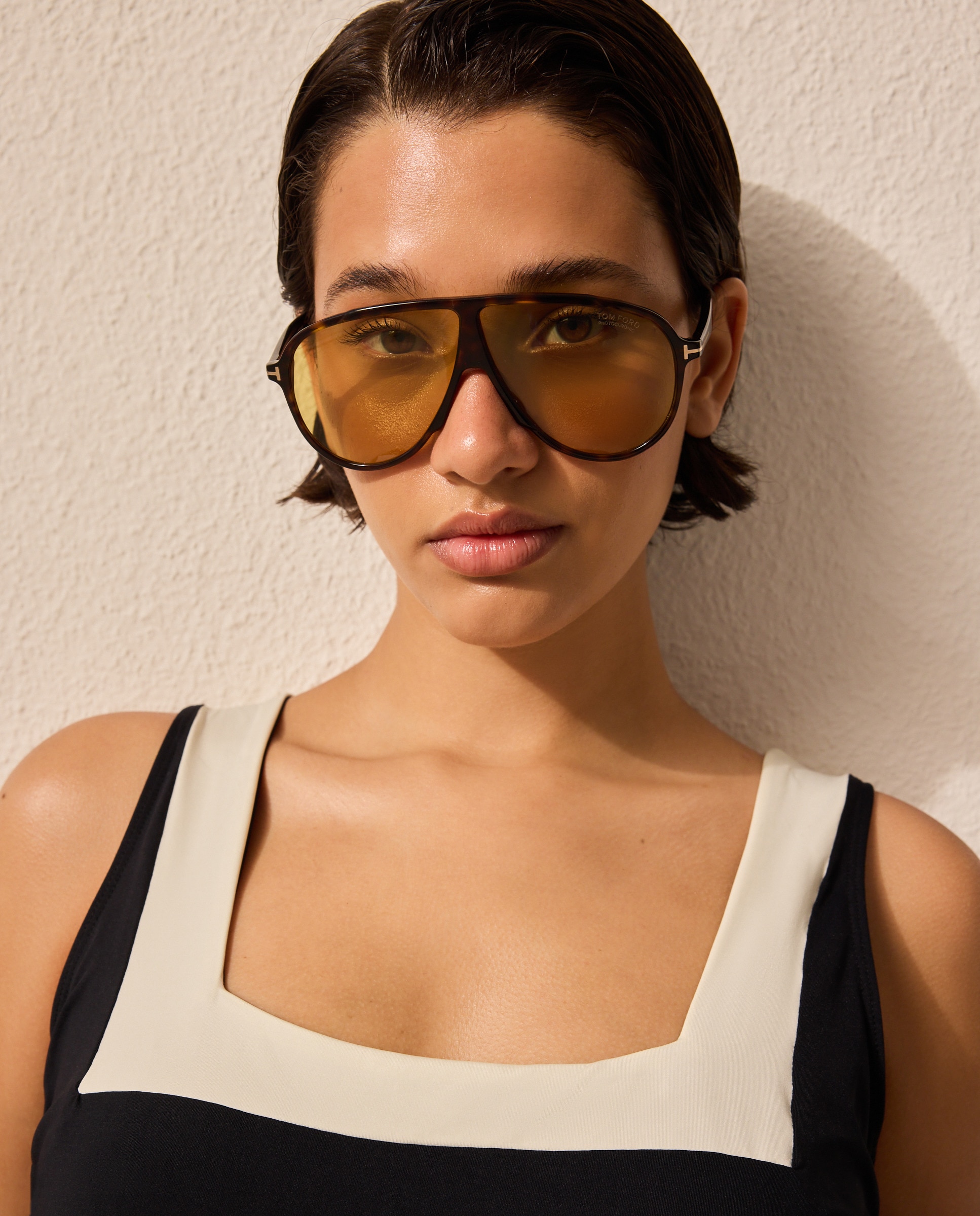 Fato de Banho Estampado de Poliamida Preto-2