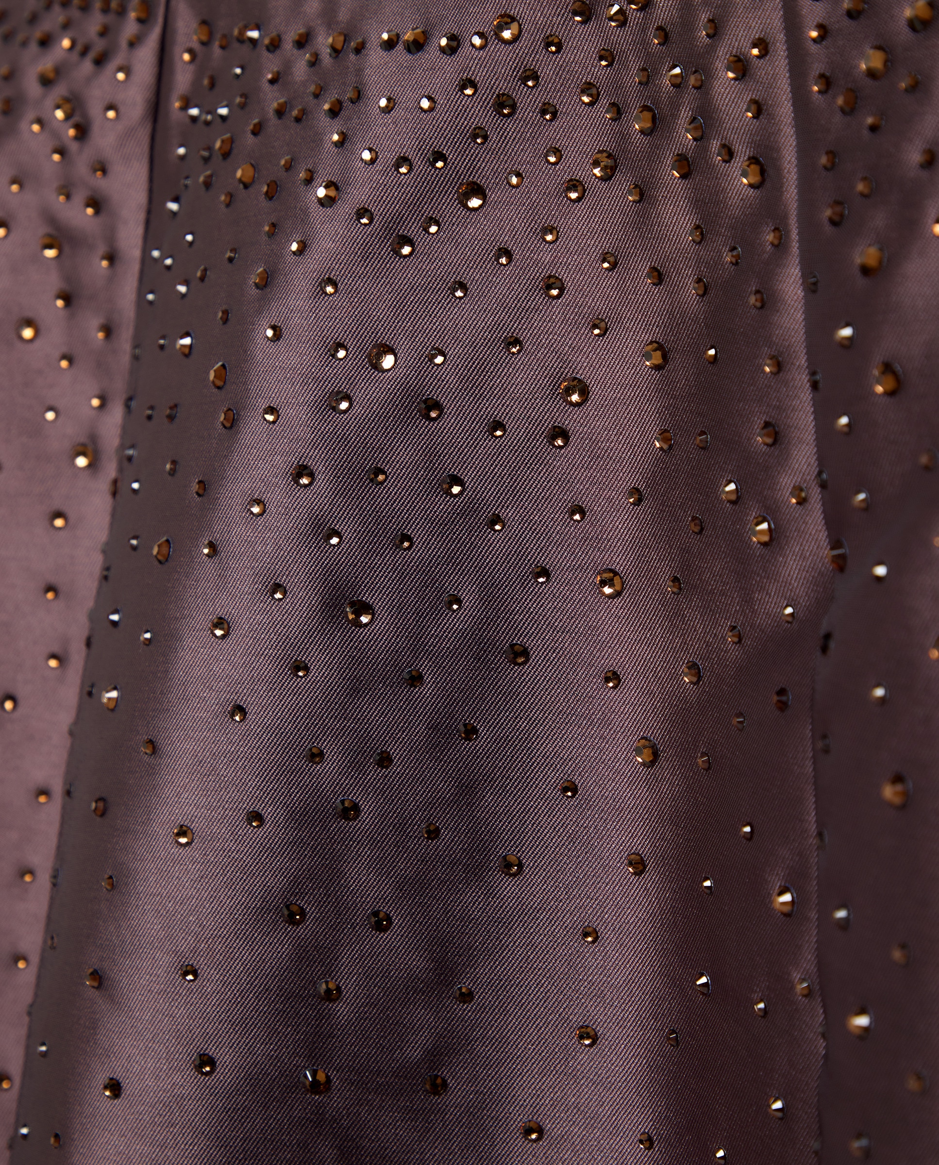 Saia Comprida de Cetim com Strass Castanho-6