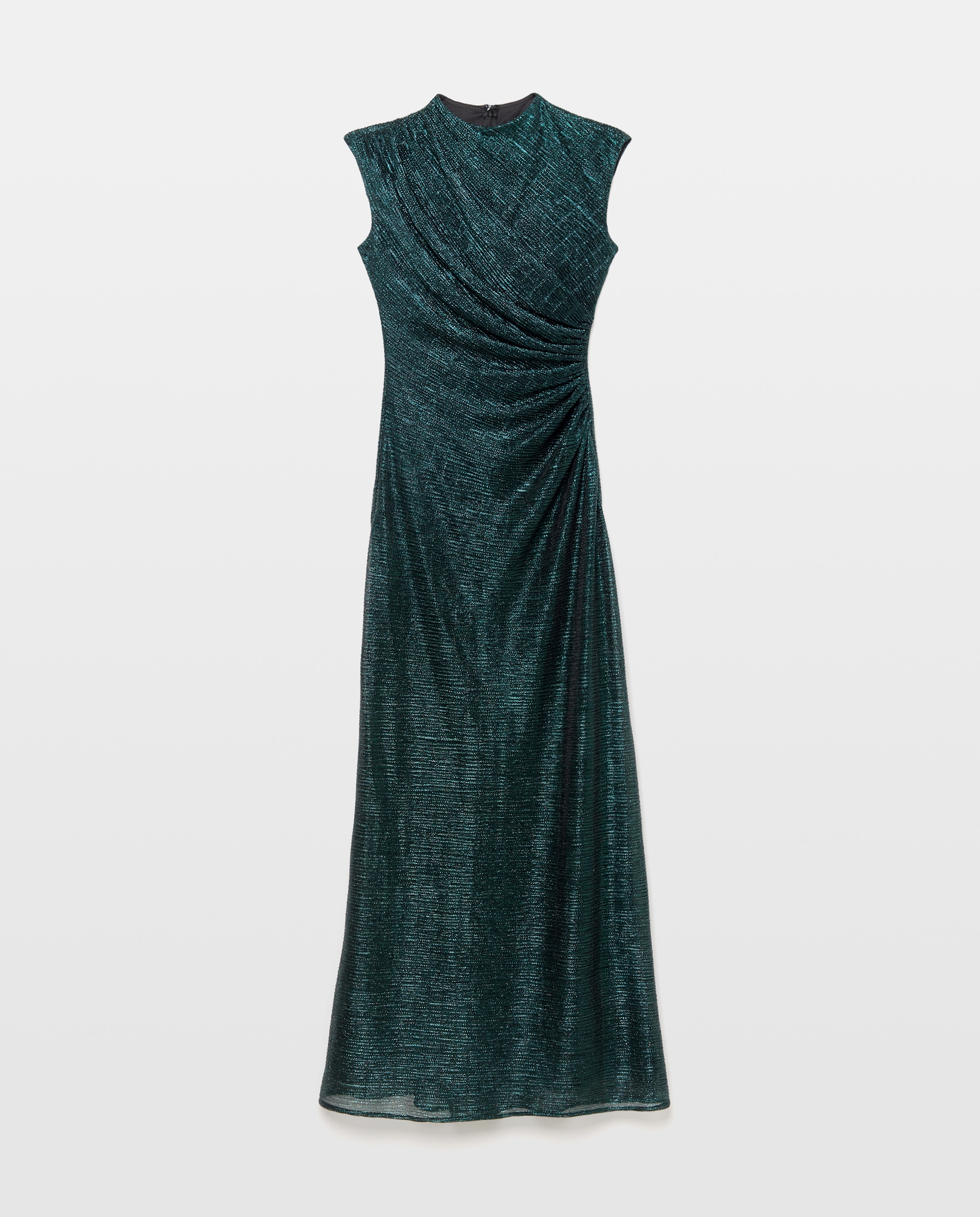 Vestido Comprido sem Mangas Verde-4