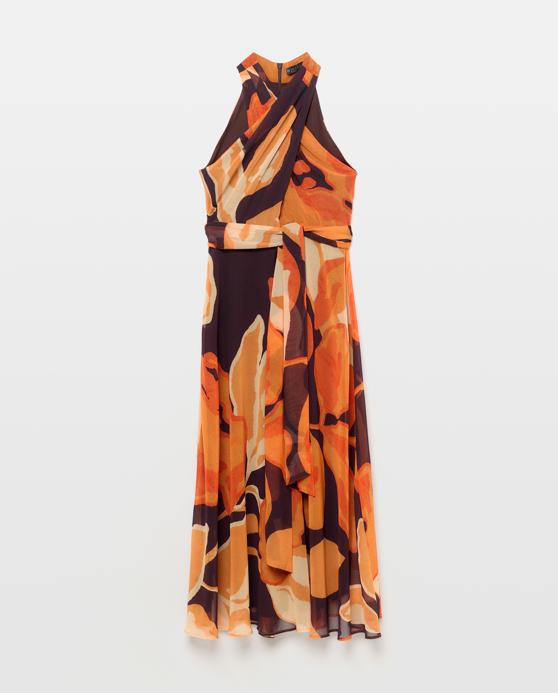 Imagem 0 de Vestido Midi com Gola Halter