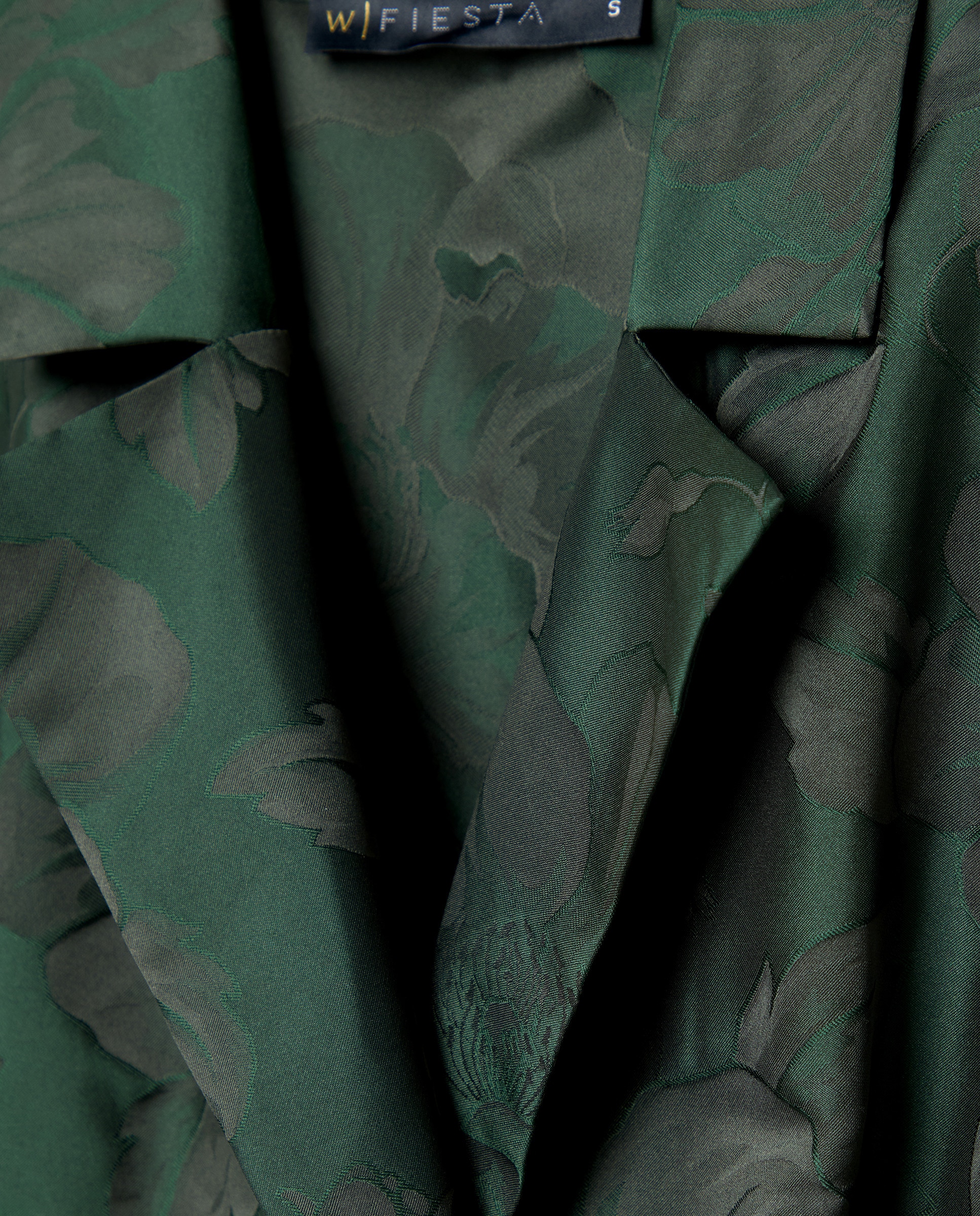 Vestido Comprido com Manga com Pregas Verde-5